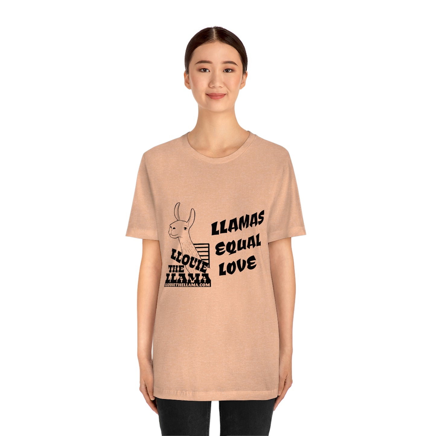 Llouie The Llama - Llamas Equal Love T-Shirt (Black Print)