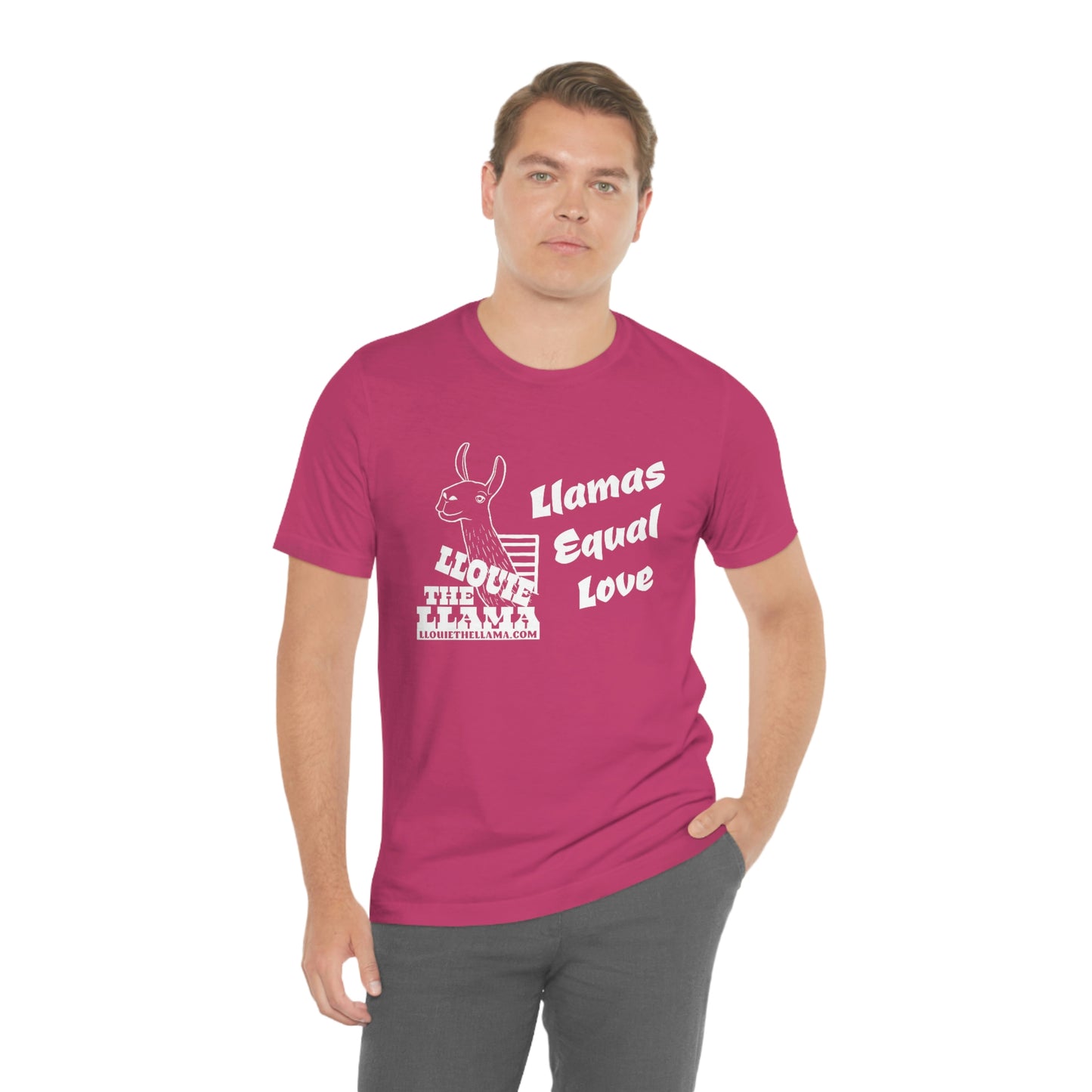 Llouie The Llama - Llamas Equal Love T-Shirt (White Print)