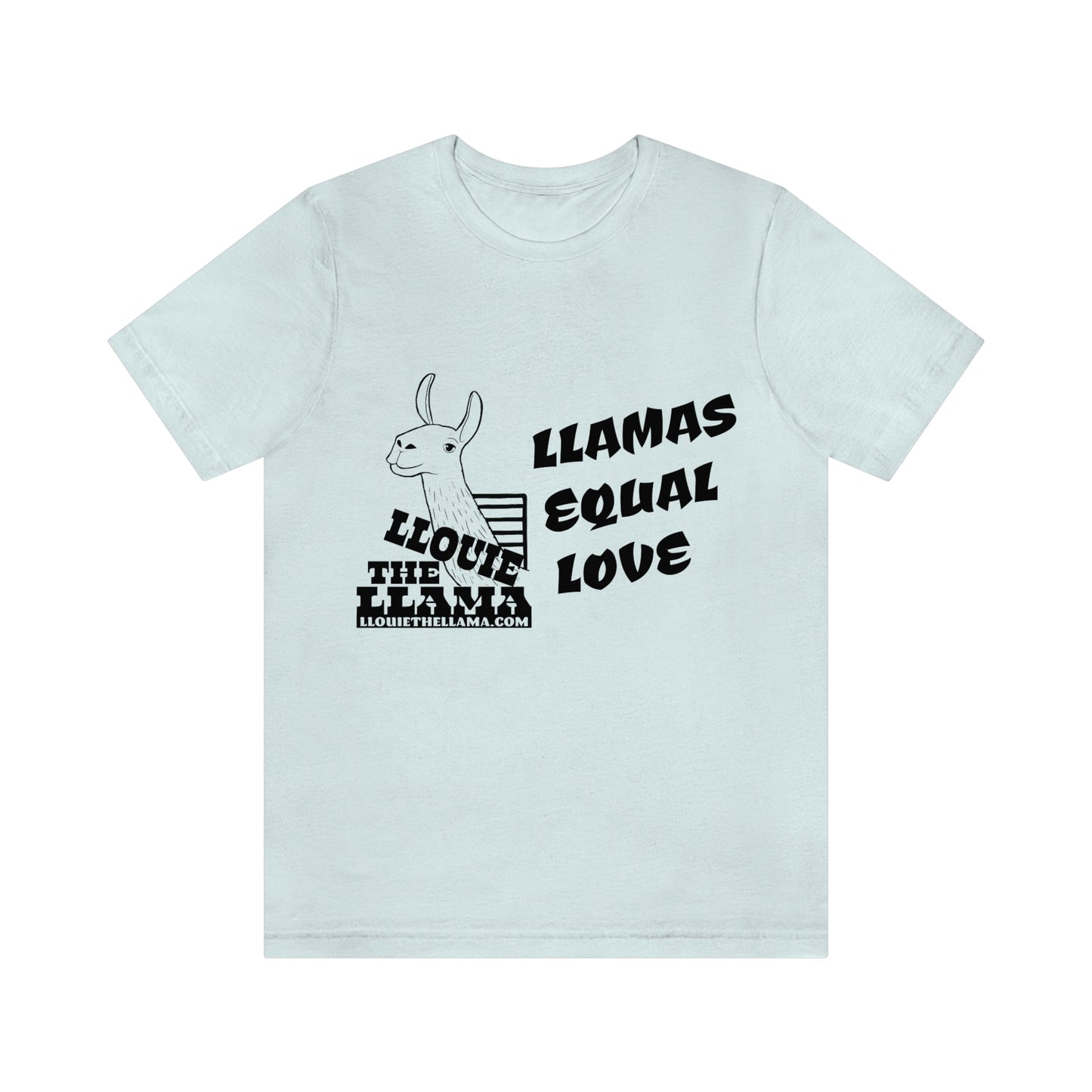 Llouie The Llama - Llamas Equal Love T-Shirt (Black Print)