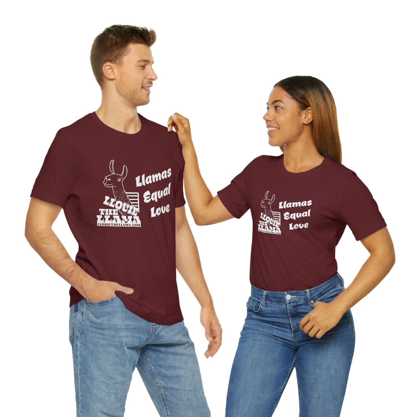 Llouie The Llama - Llamas Equal Love T-Shirt (White Print)