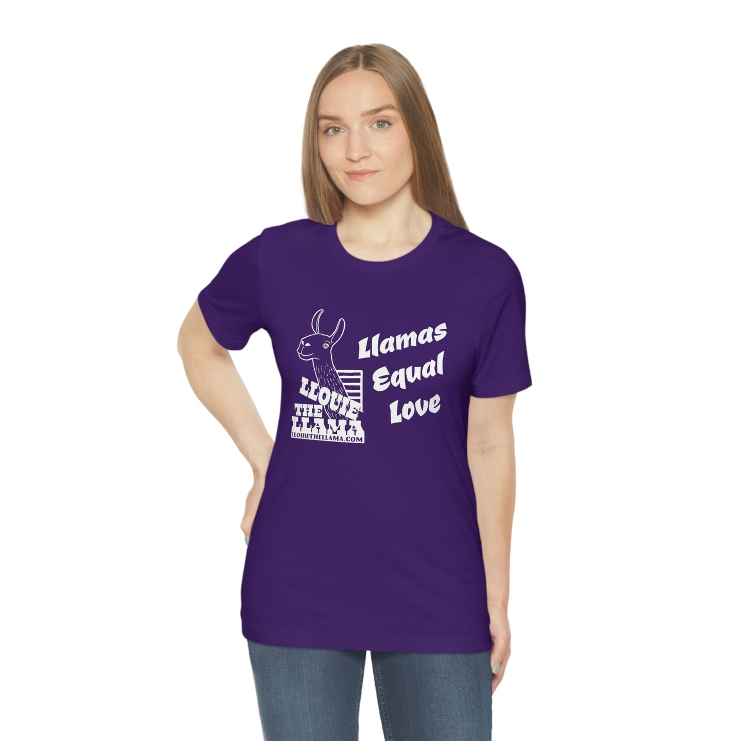 Llouie The Llama - Llamas Equal Love T-Shirt (White Print)
