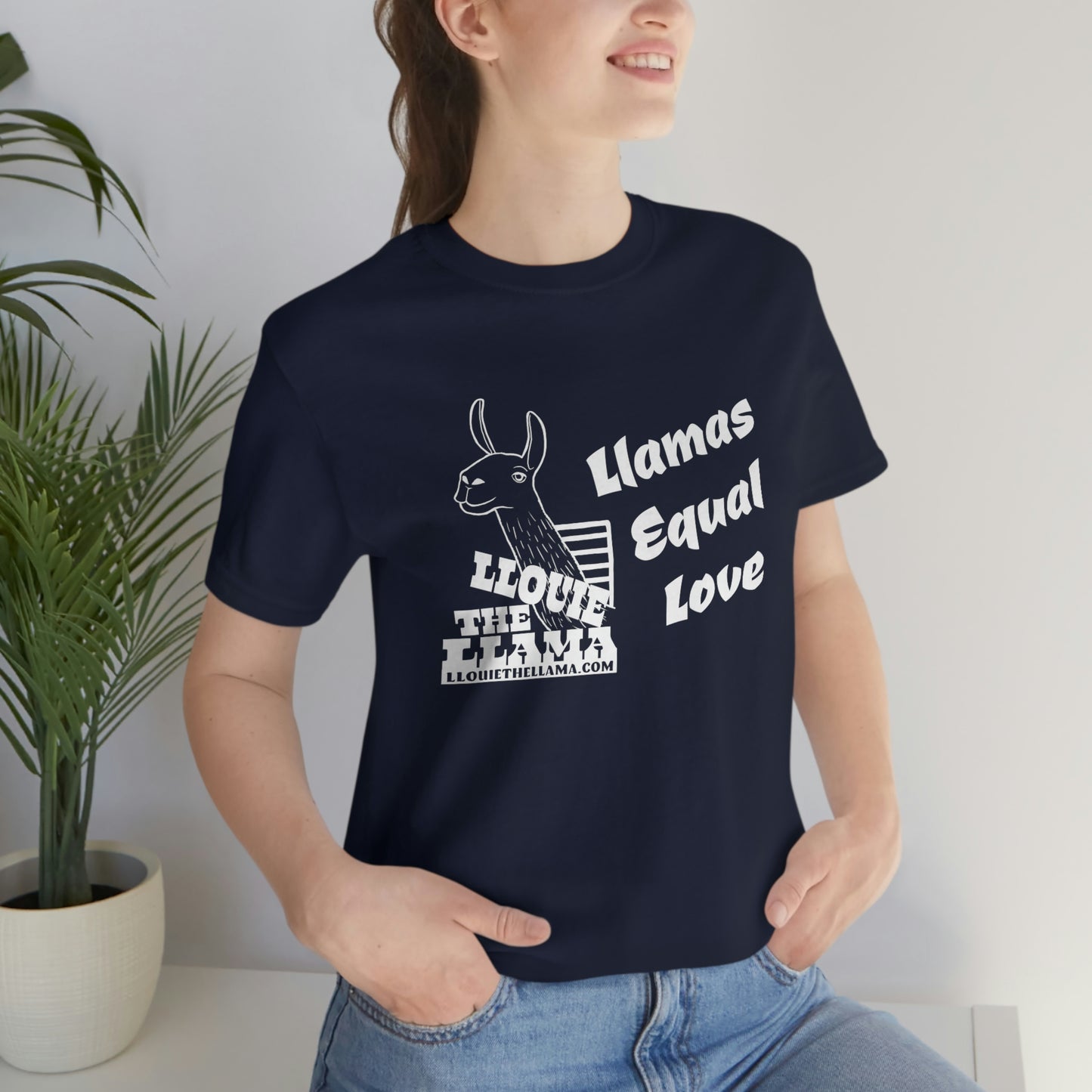 Llouie The Llama - Llamas Equal Love T-Shirt (White Print)