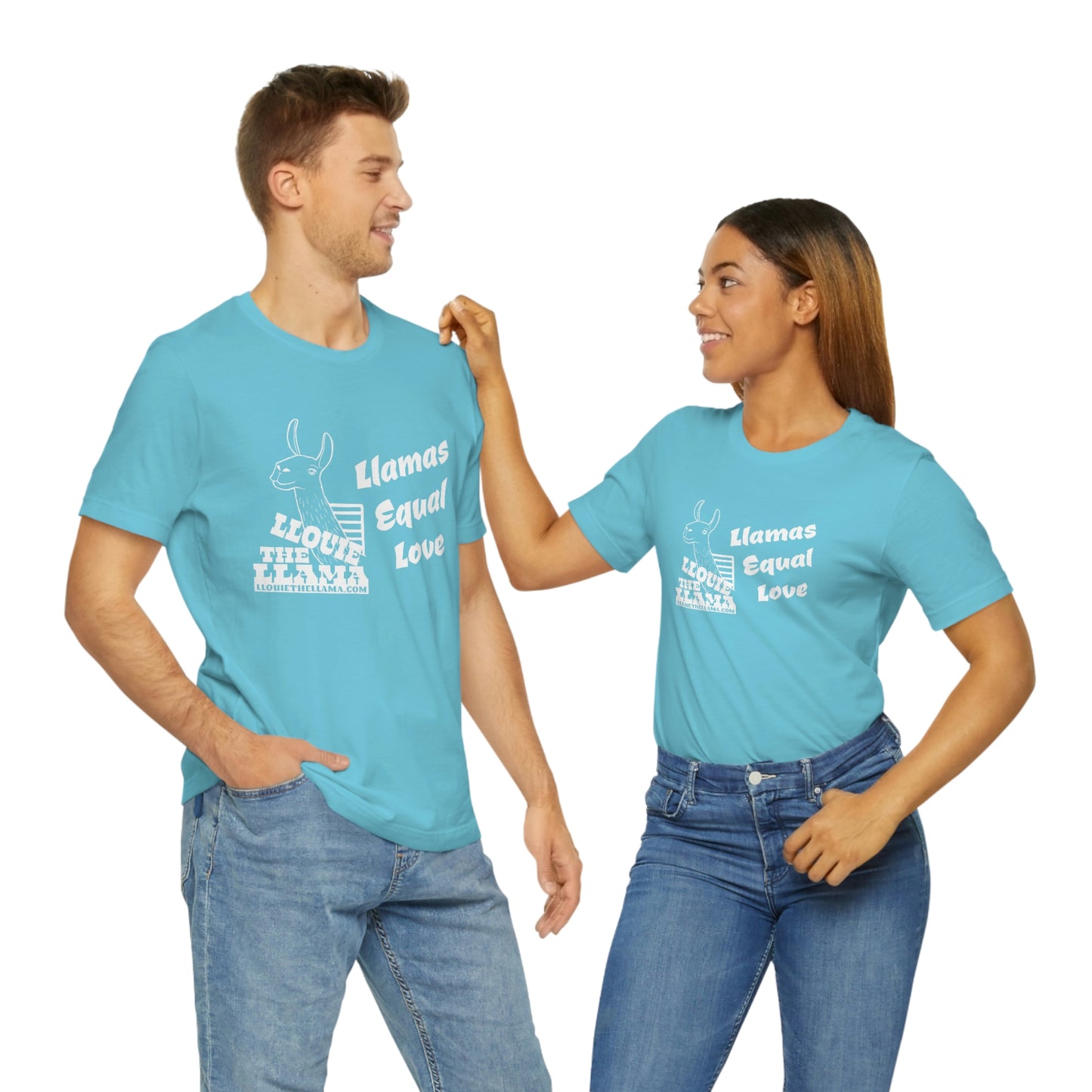 Llouie The Llama - Llamas Equal Love T-Shirt (White Print)
