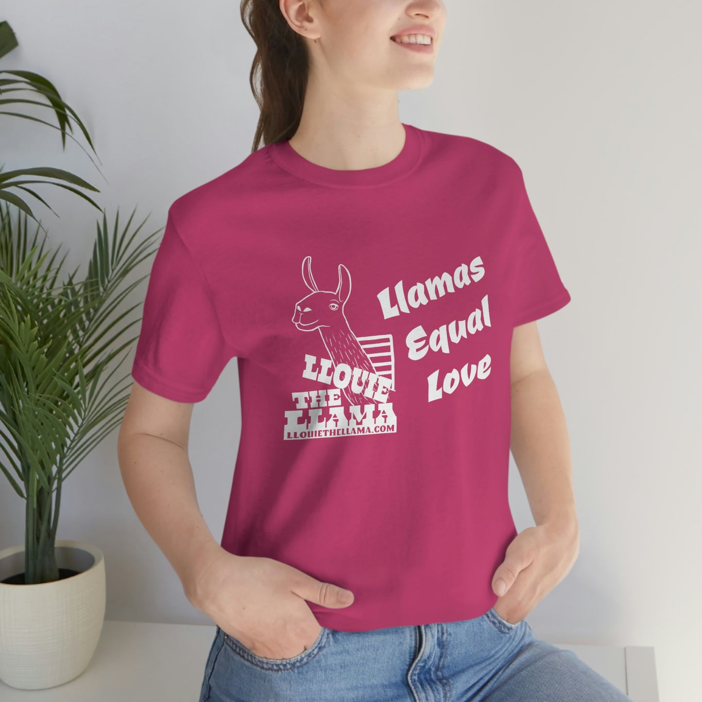 Llouie The Llama - Llamas Equal Love T-Shirt (White Print)