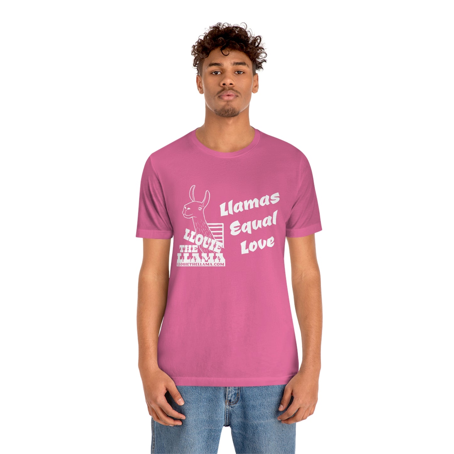 Llouie The Llama - Llamas Equal Love T-Shirt (White Print)