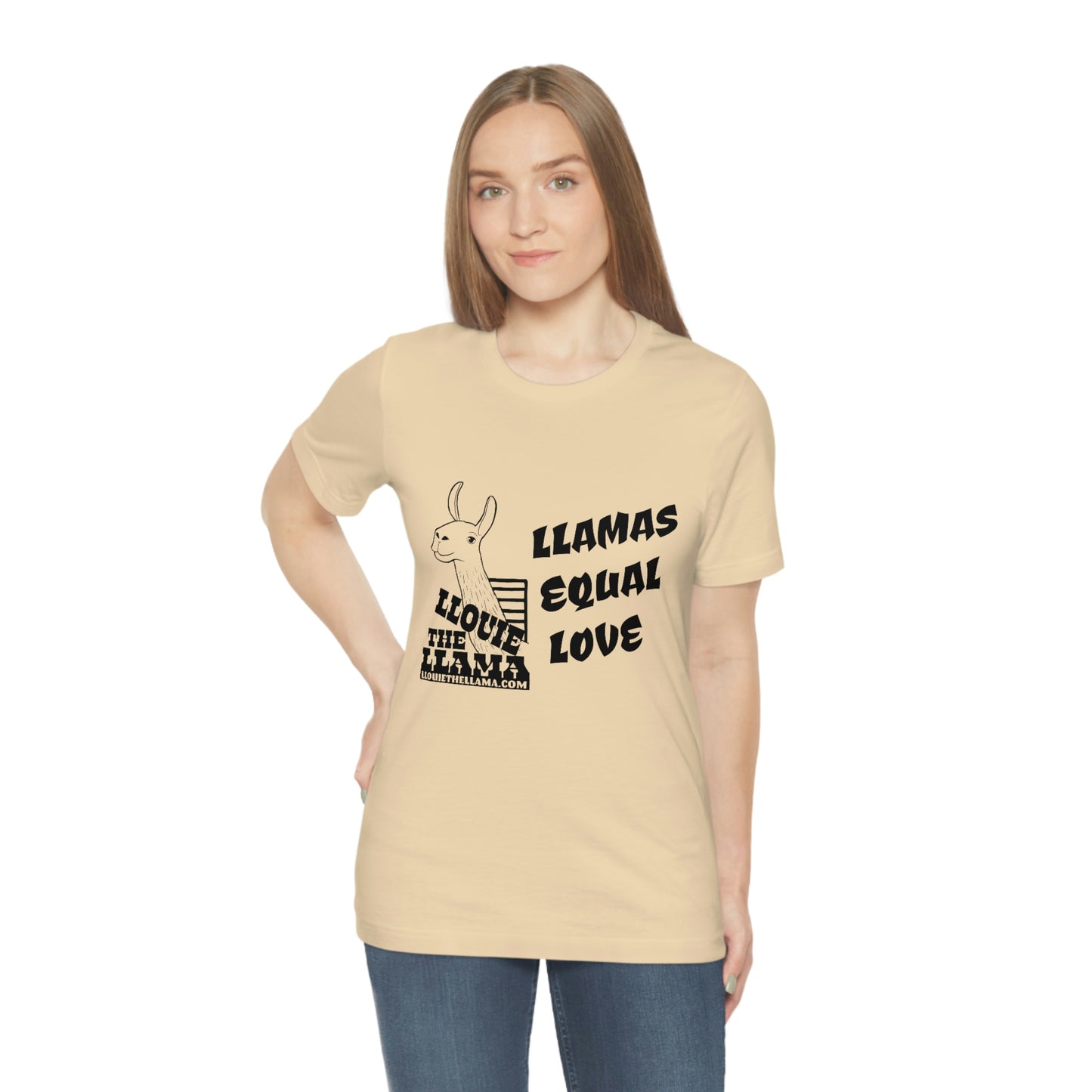Llouie The Llama - Llamas Equal Love T-Shirt (Black Print)