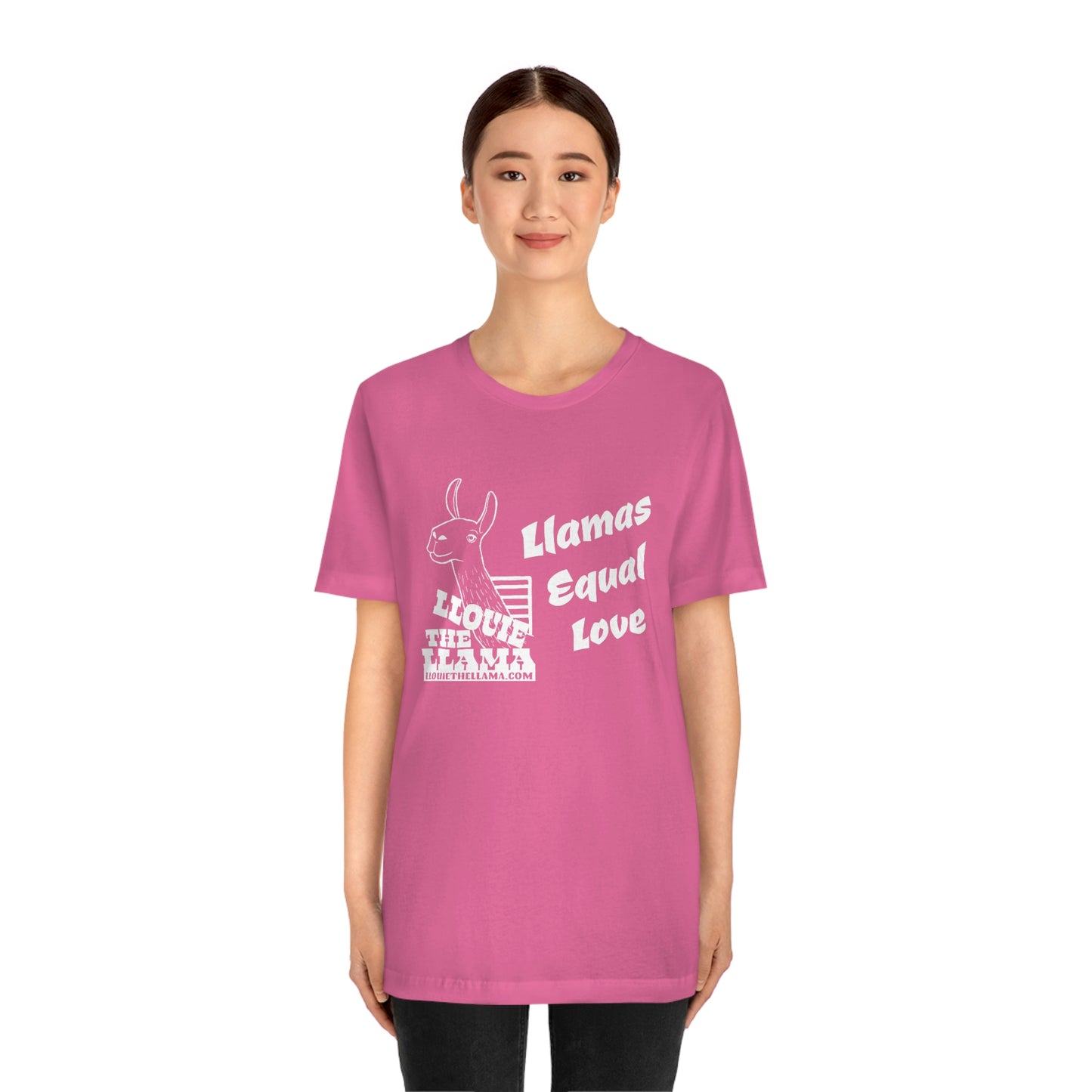 Llouie The Llama - Llamas Equal Love T-Shirt (White Print)