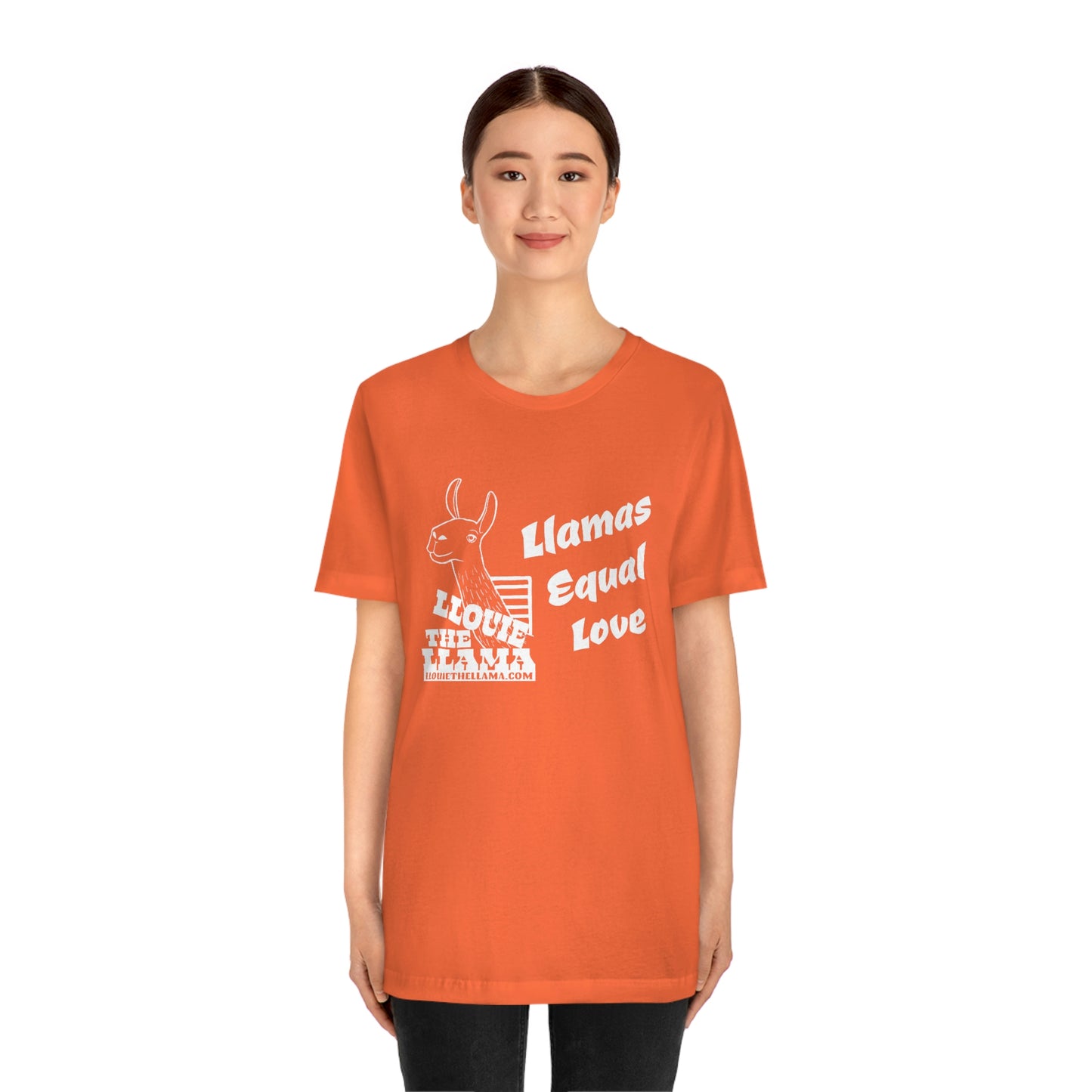 Llouie The Llama - Llamas Equal Love T-Shirt (White Print)