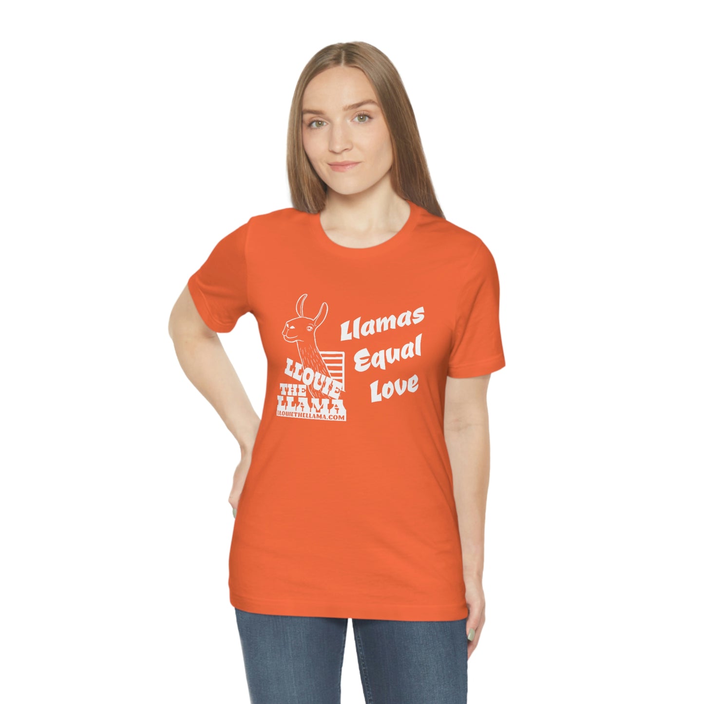 Llouie The Llama - Llamas Equal Love T-Shirt (White Print)