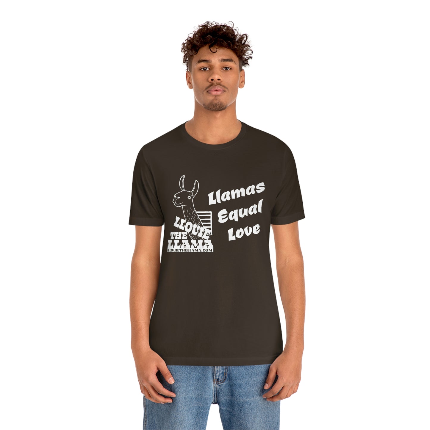 Llouie The Llama - Llamas Equal Love T-Shirt (White Print)