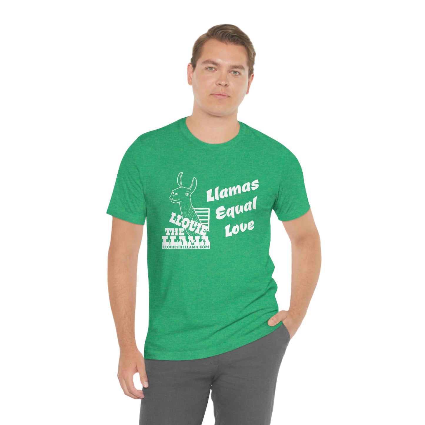Llouie The Llama - Llamas Equal Love T-Shirt (White Print)
