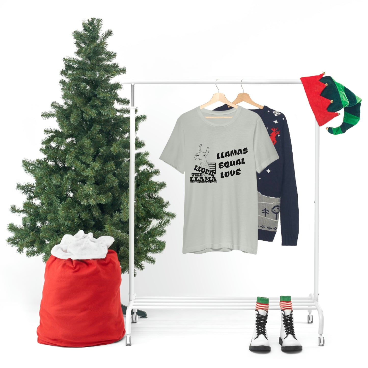 Llouie The Llama - Llamas Equal Love T-Shirt (Black Print)