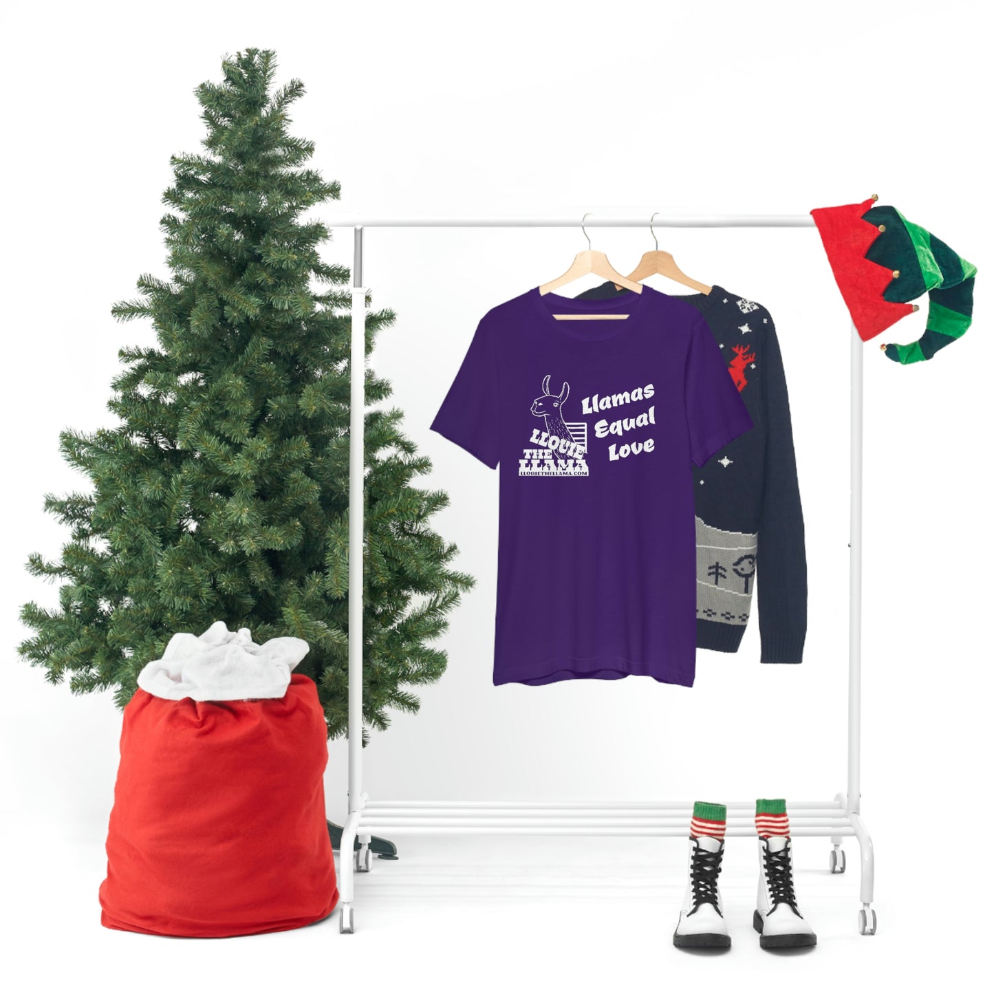 Llouie The Llama - Llamas Equal Love T-Shirt (White Print)