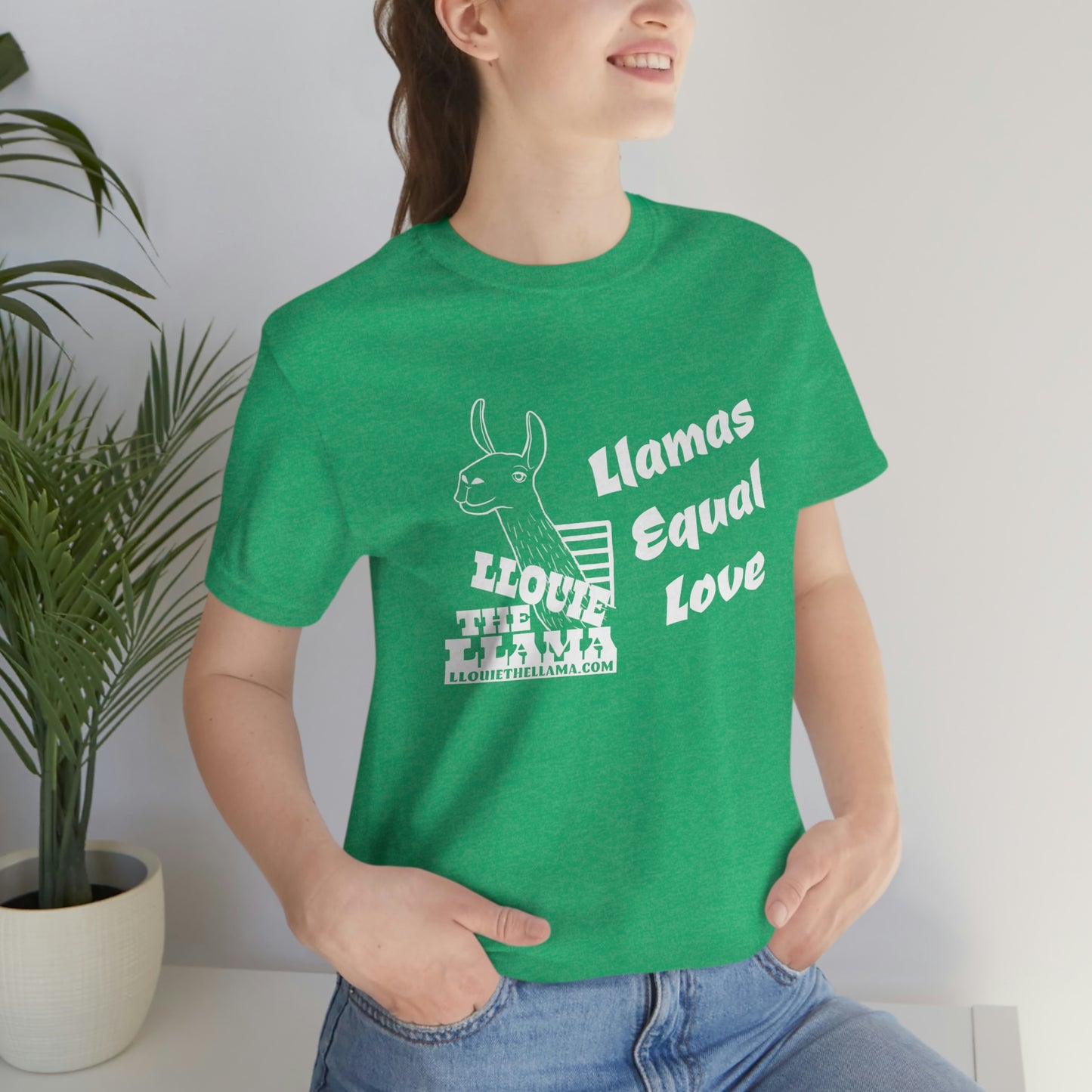 Llouie The Llama - Llamas Equal Love T-Shirt (White Print)