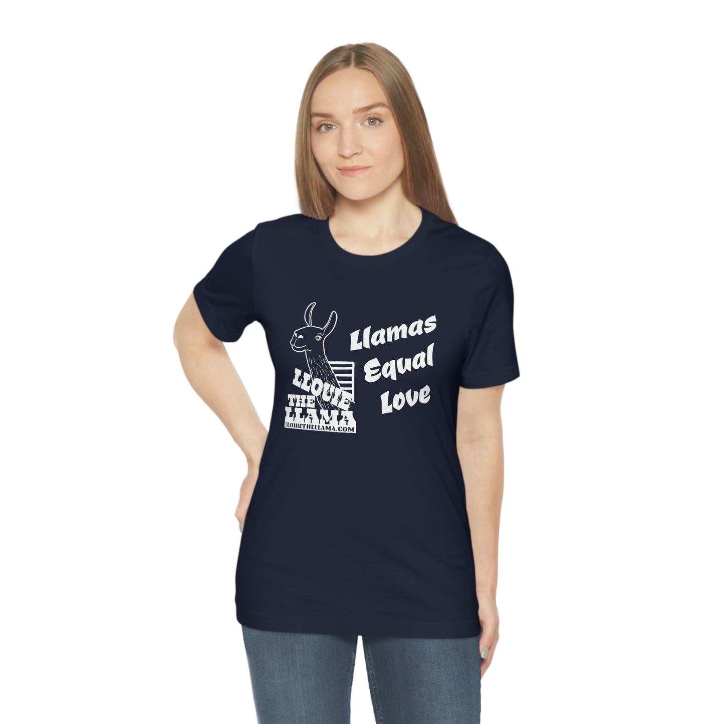 Llouie The Llama - Llamas Equal Love T-Shirt (White Print)