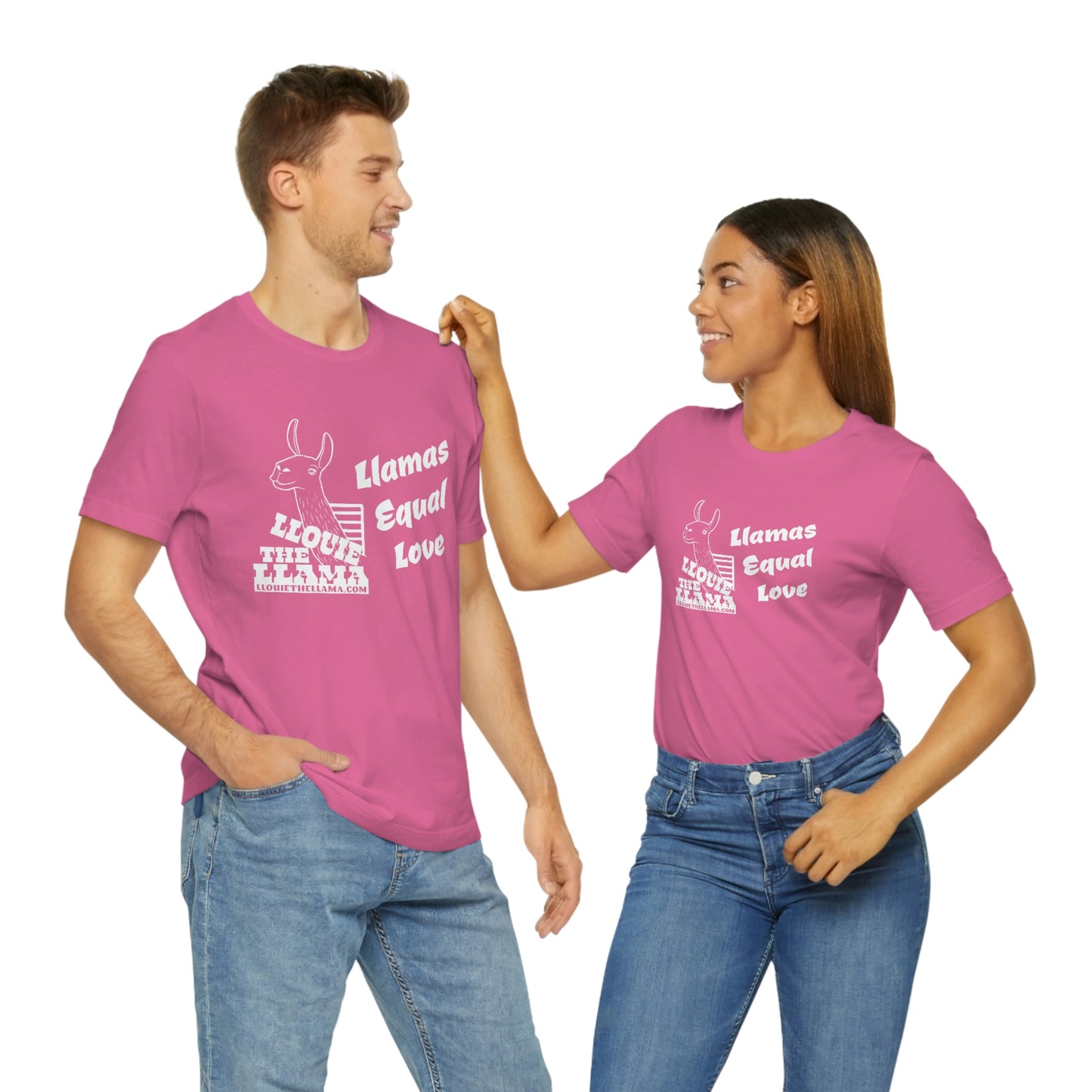 Llouie The Llama - Llamas Equal Love T-Shirt (White Print)