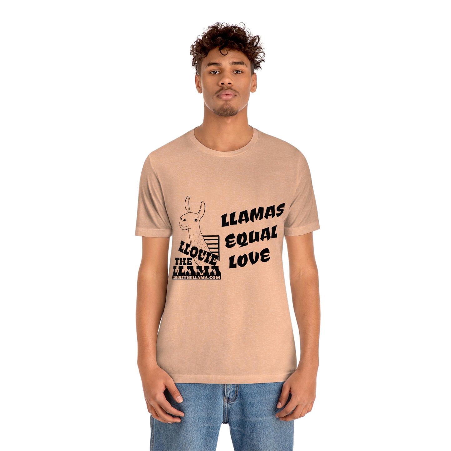 Llouie The Llama - Llamas Equal Love T-Shirt (Black Print)
