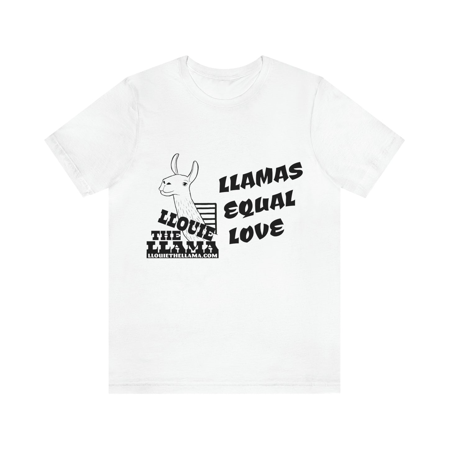 Llouie The Llama - Llamas Equal Love T-Shirt (Black Print)
