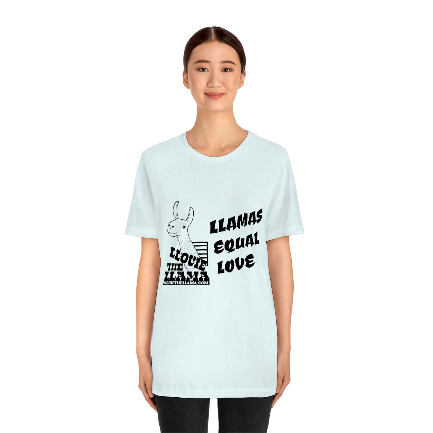 Llouie The Llama - Llamas Equal Love T-Shirt (Black Print)