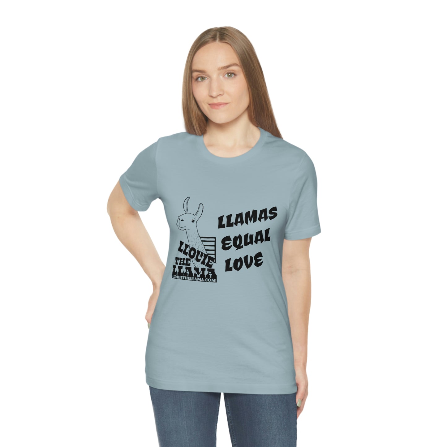 Llouie The Llama - Llamas Equal Love T-Shirt (Black Print)