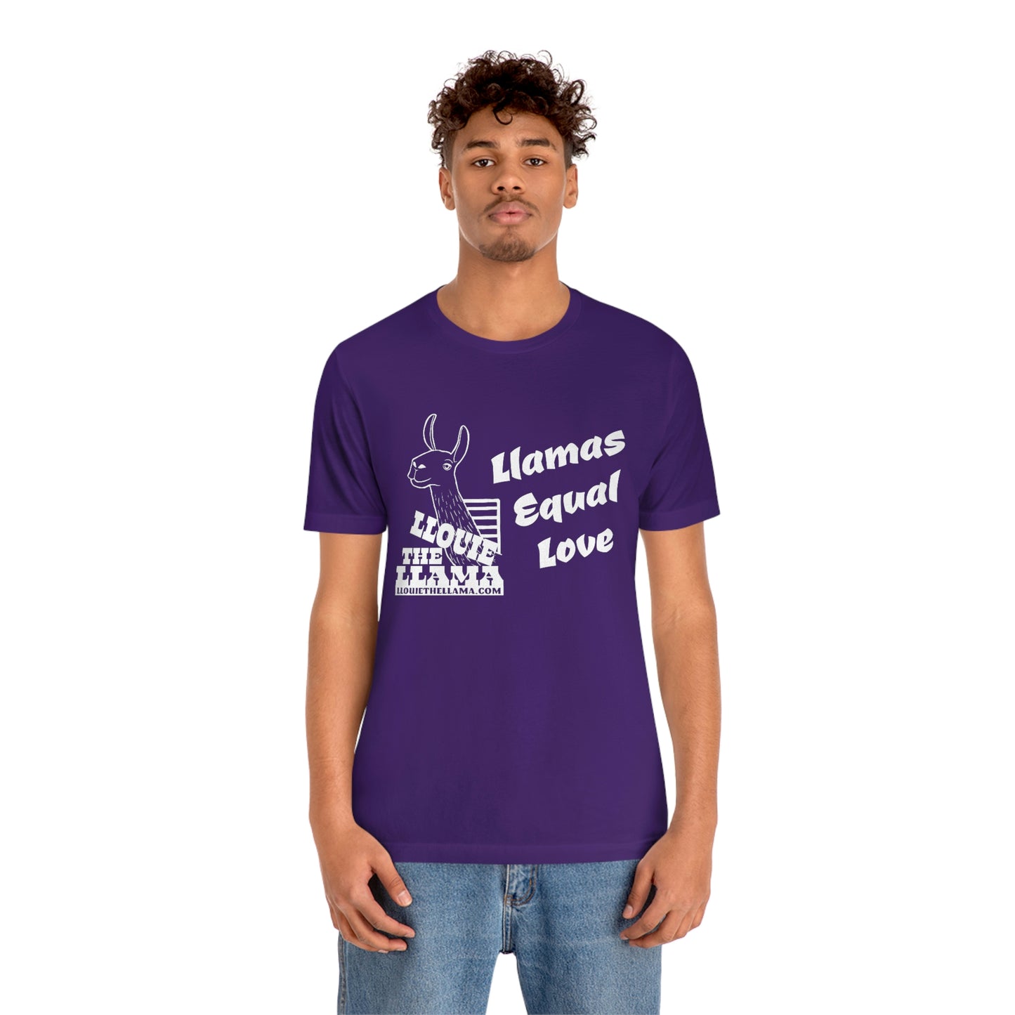 Llouie The Llama - Llamas Equal Love T-Shirt (White Print)