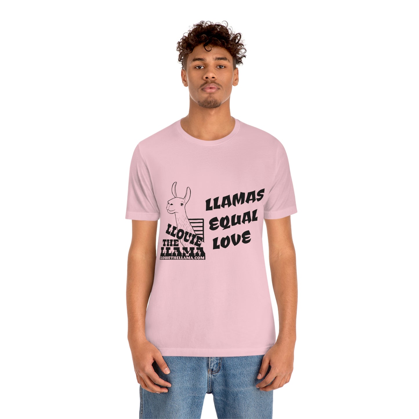Llouie The Llama - Llamas Equal Love T-Shirt (Black Print)