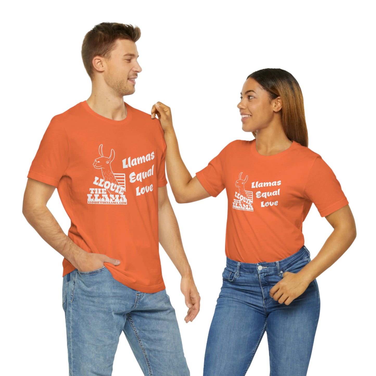 Llouie The Llama - Llamas Equal Love T-Shirt (White Print)