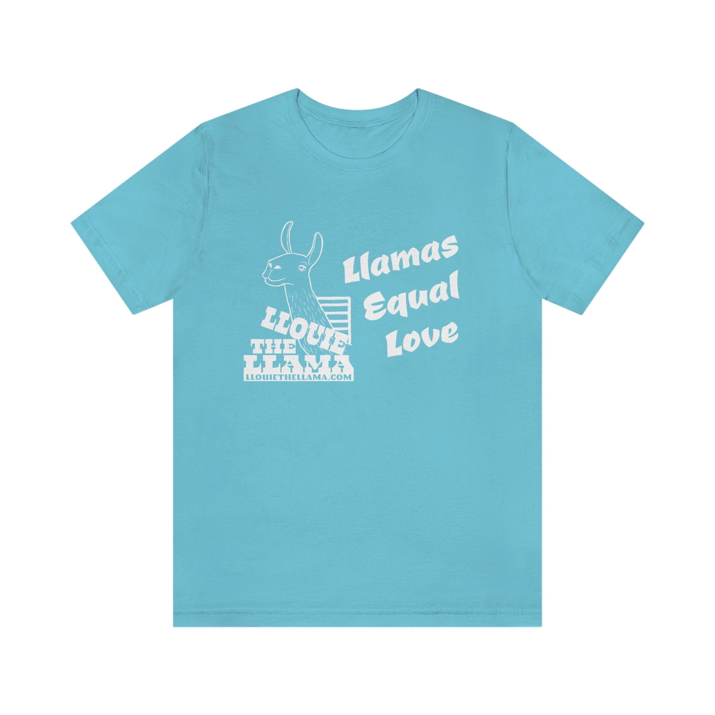 Llouie The Llama - Llamas Equal Love T-Shirt (White Print)