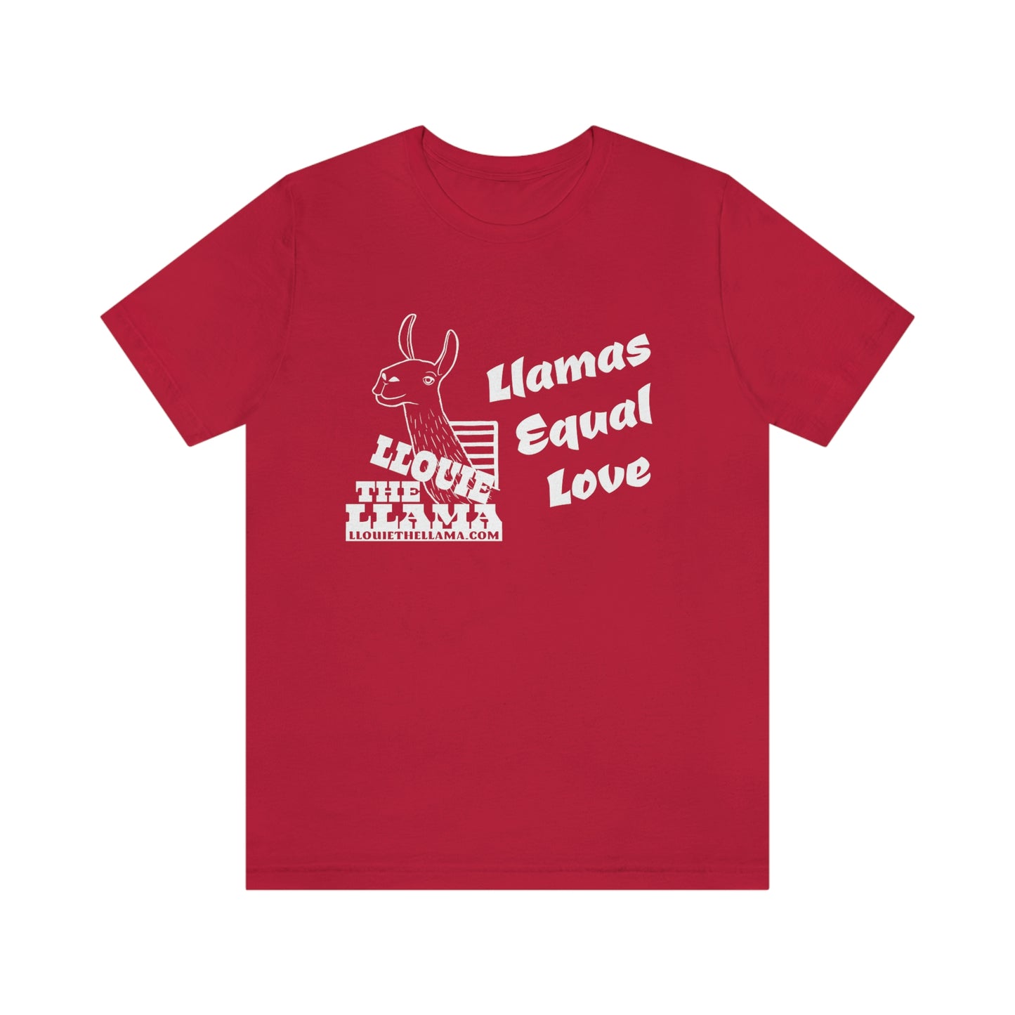 Llouie The Llama - Llamas Equal Love T-Shirt (White Print)