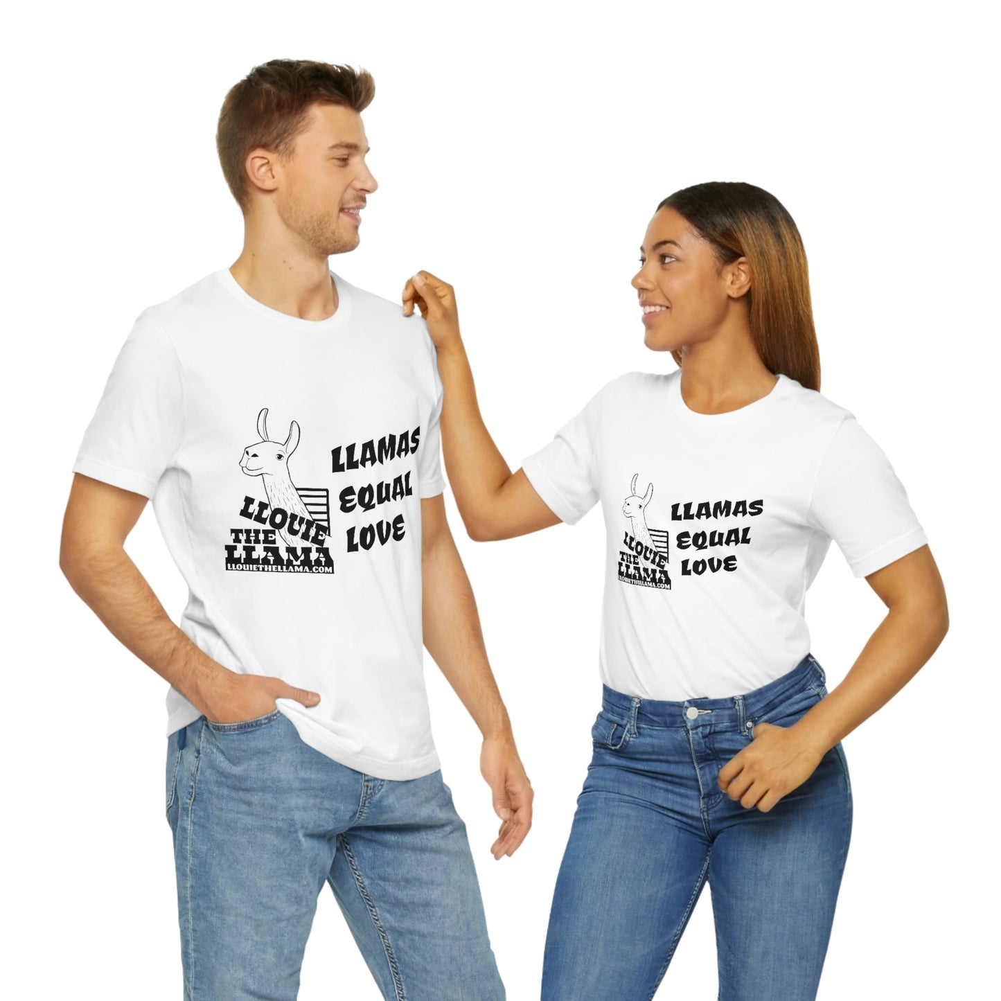 Llouie The Llama - Llamas Equal Love T-Shirt (Black Print)