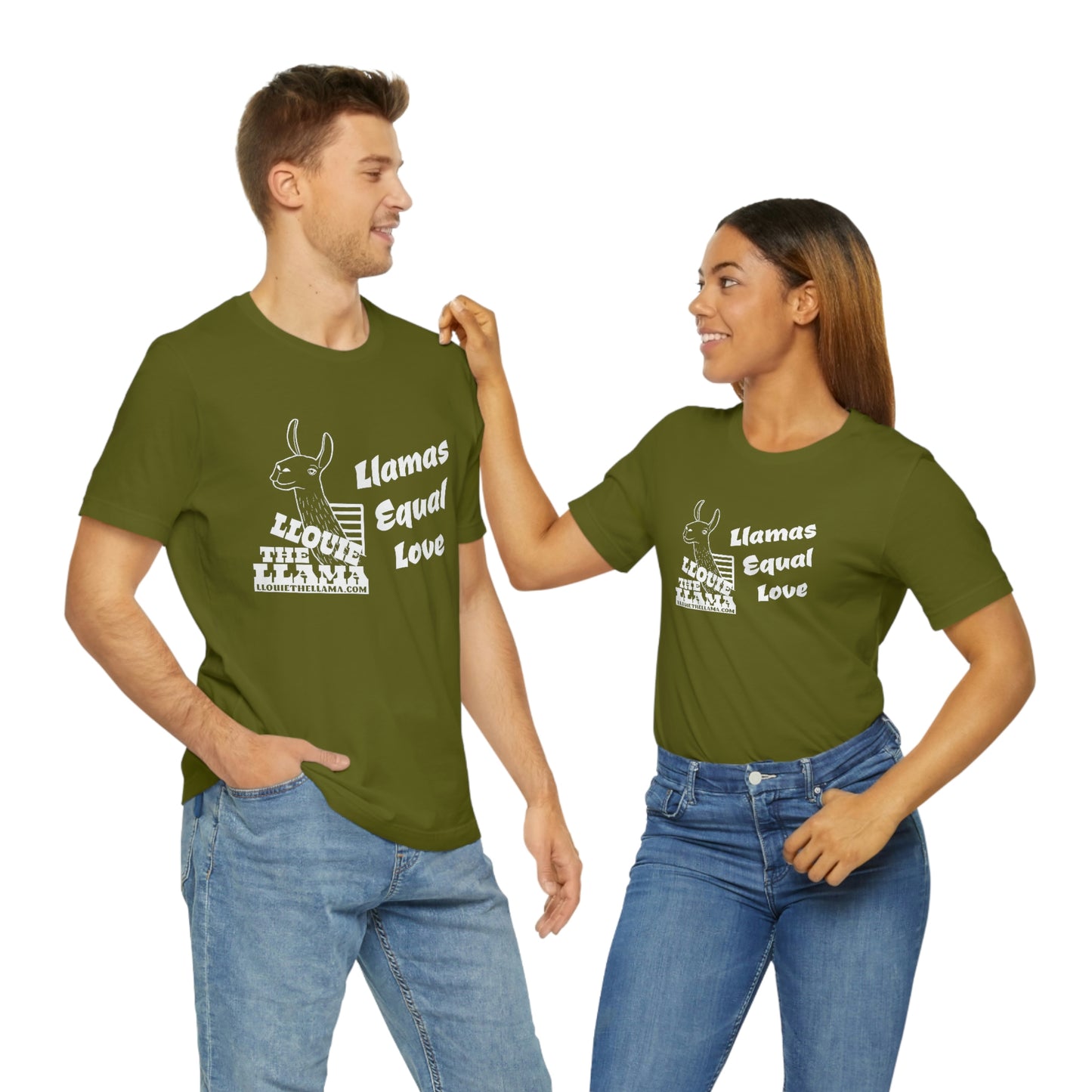 Llouie The Llama - Llamas Equal Love T-Shirt (White Print)