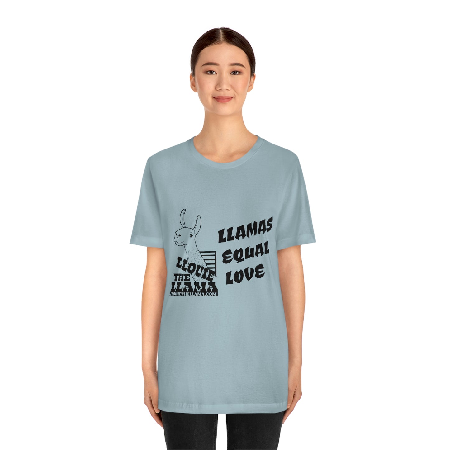 Llouie The Llama - Llamas Equal Love T-Shirt (Black Print)