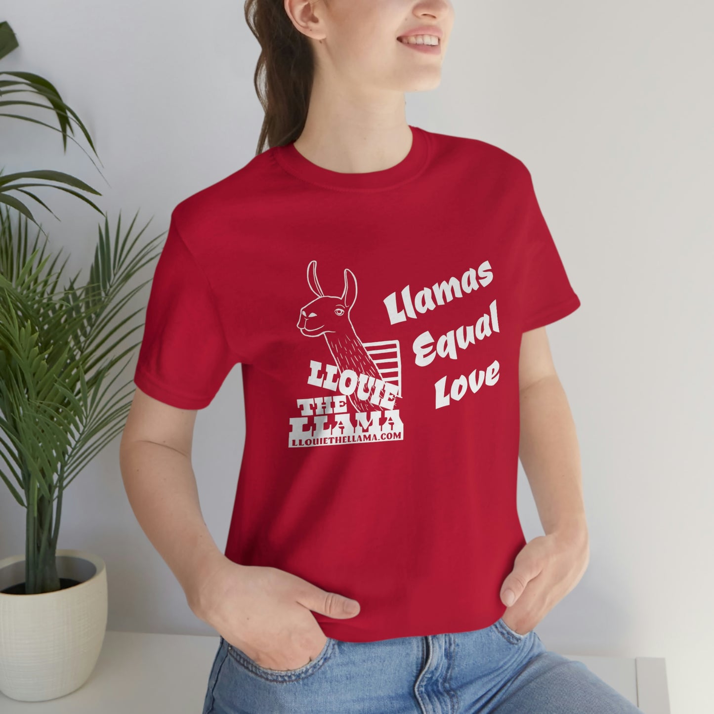 Llouie The Llama - Llamas Equal Love T-Shirt (White Print)