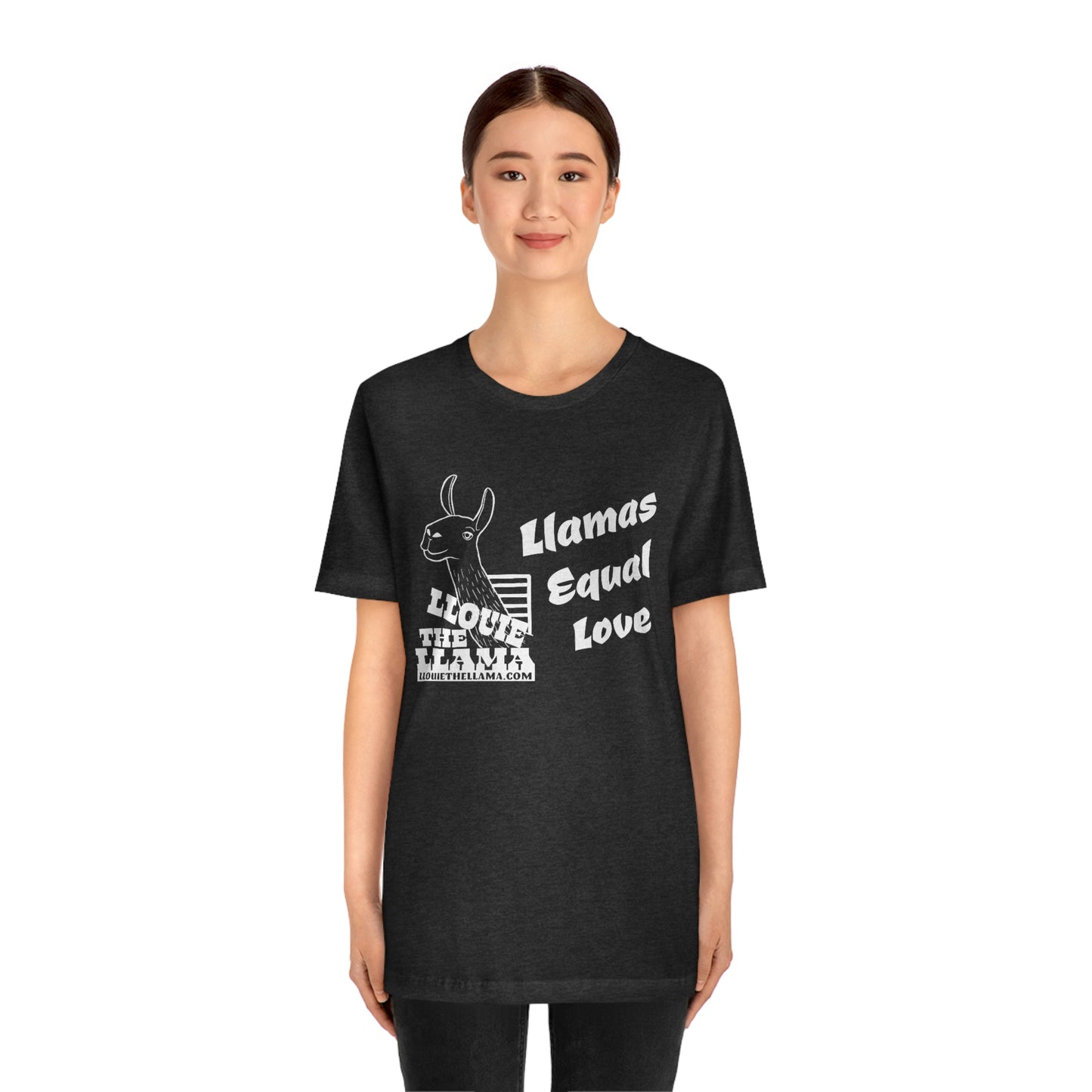 Llouie The Llama - Llamas Equal Love T-Shirt (White Print)