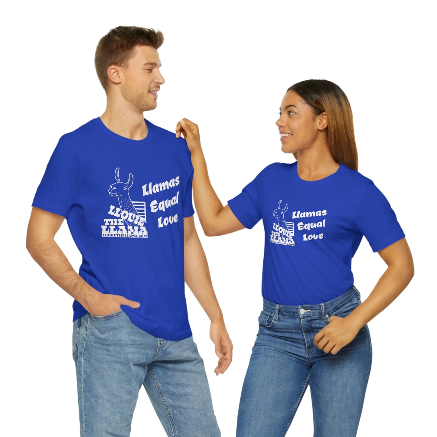Llouie The Llama - Llamas Equal Love T-Shirt (White Print)