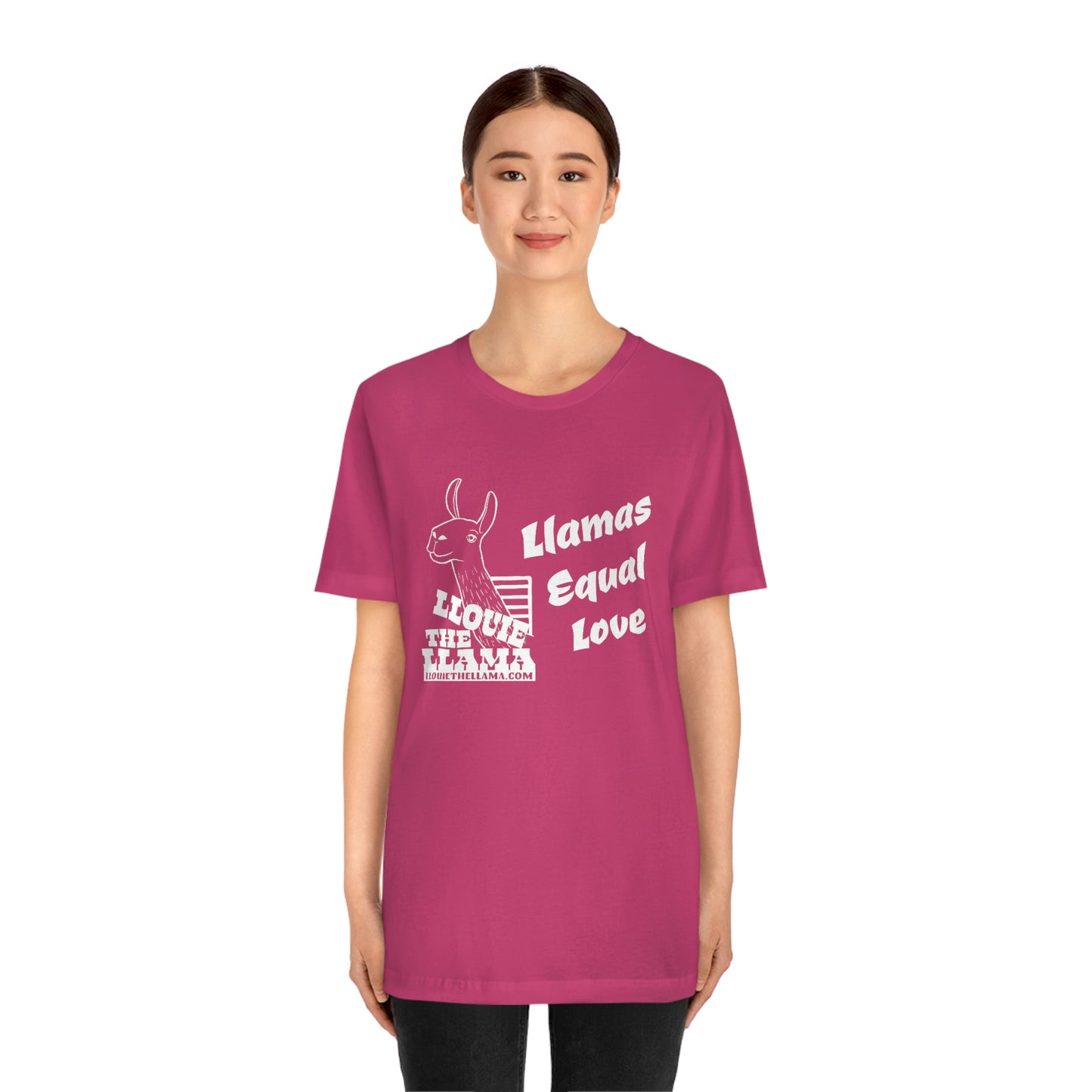 Llouie The Llama - Llamas Equal Love T-Shirt (White Print)