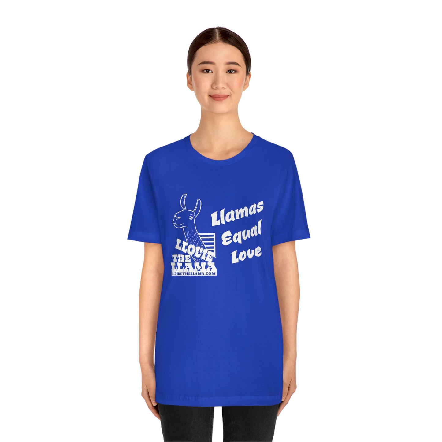 Llouie The Llama - Llamas Equal Love T-Shirt (White Print)