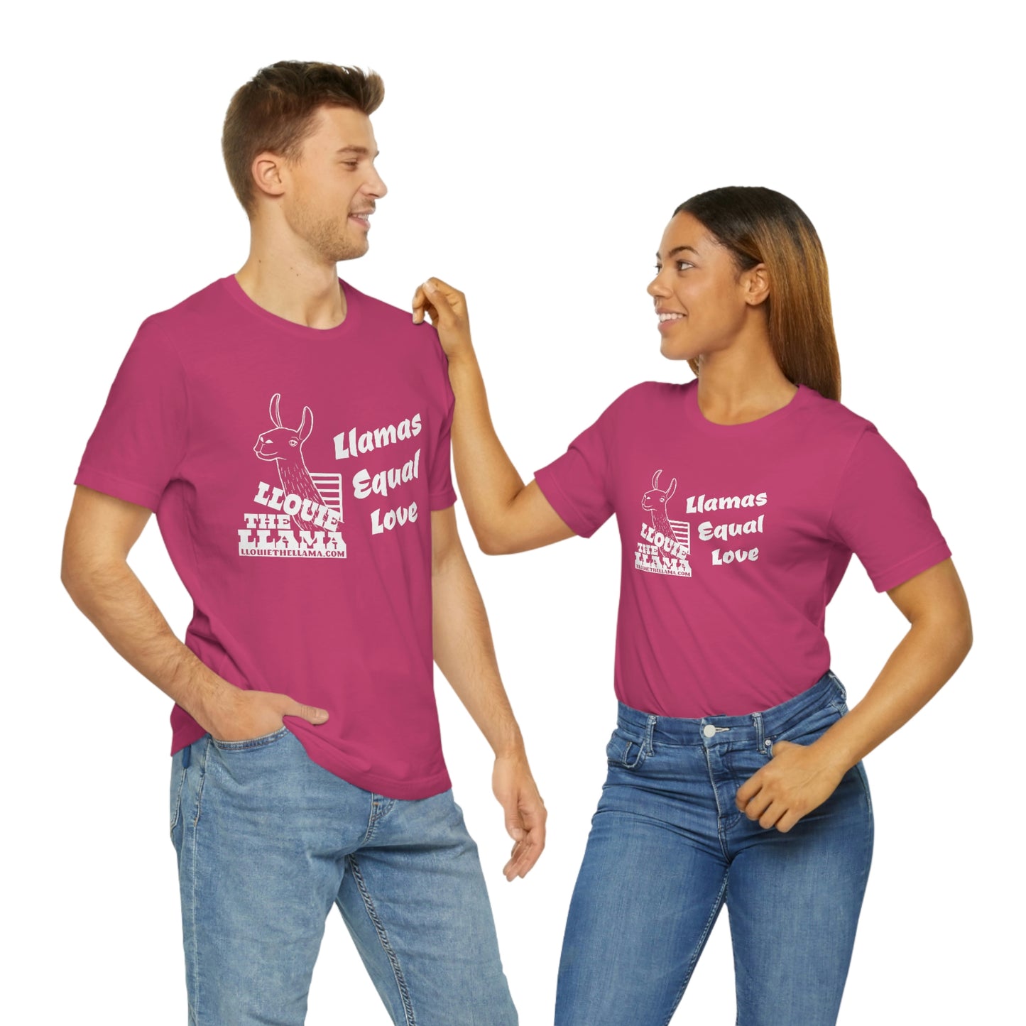 Llouie The Llama - Llamas Equal Love T-Shirt (White Print)