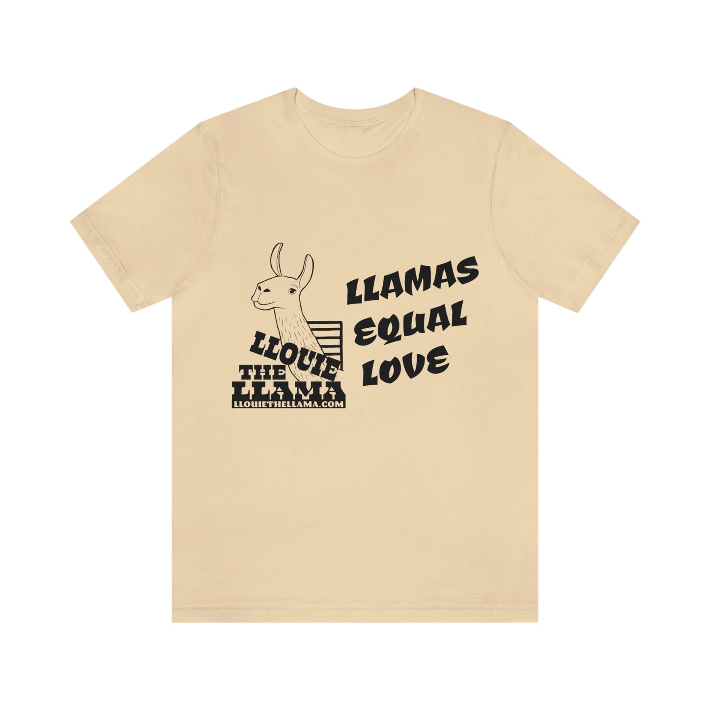 Llouie The Llama - Llamas Equal Love T-Shirt (Black Print)