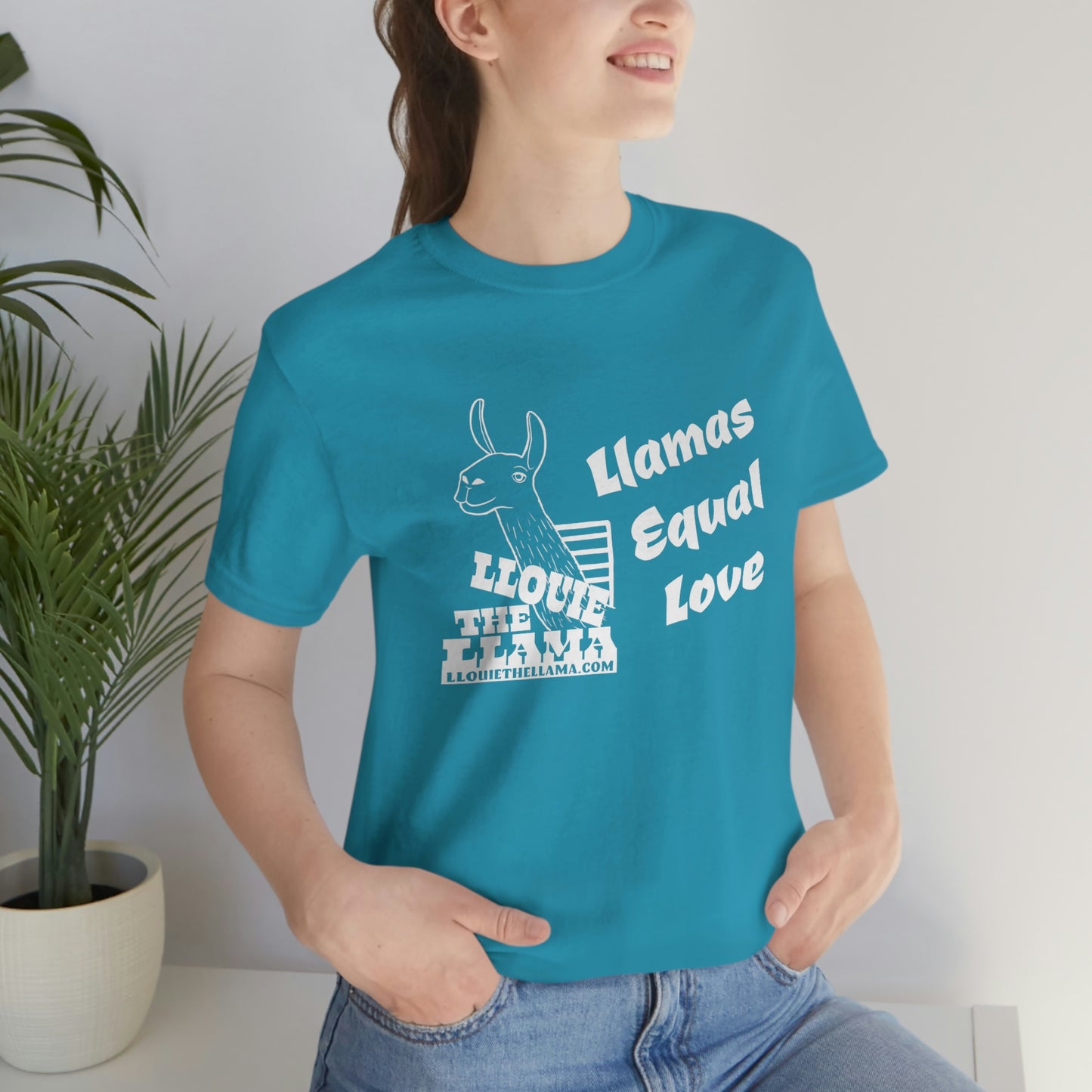 Llouie The Llama - Llamas Equal Love T-Shirt (White Print)