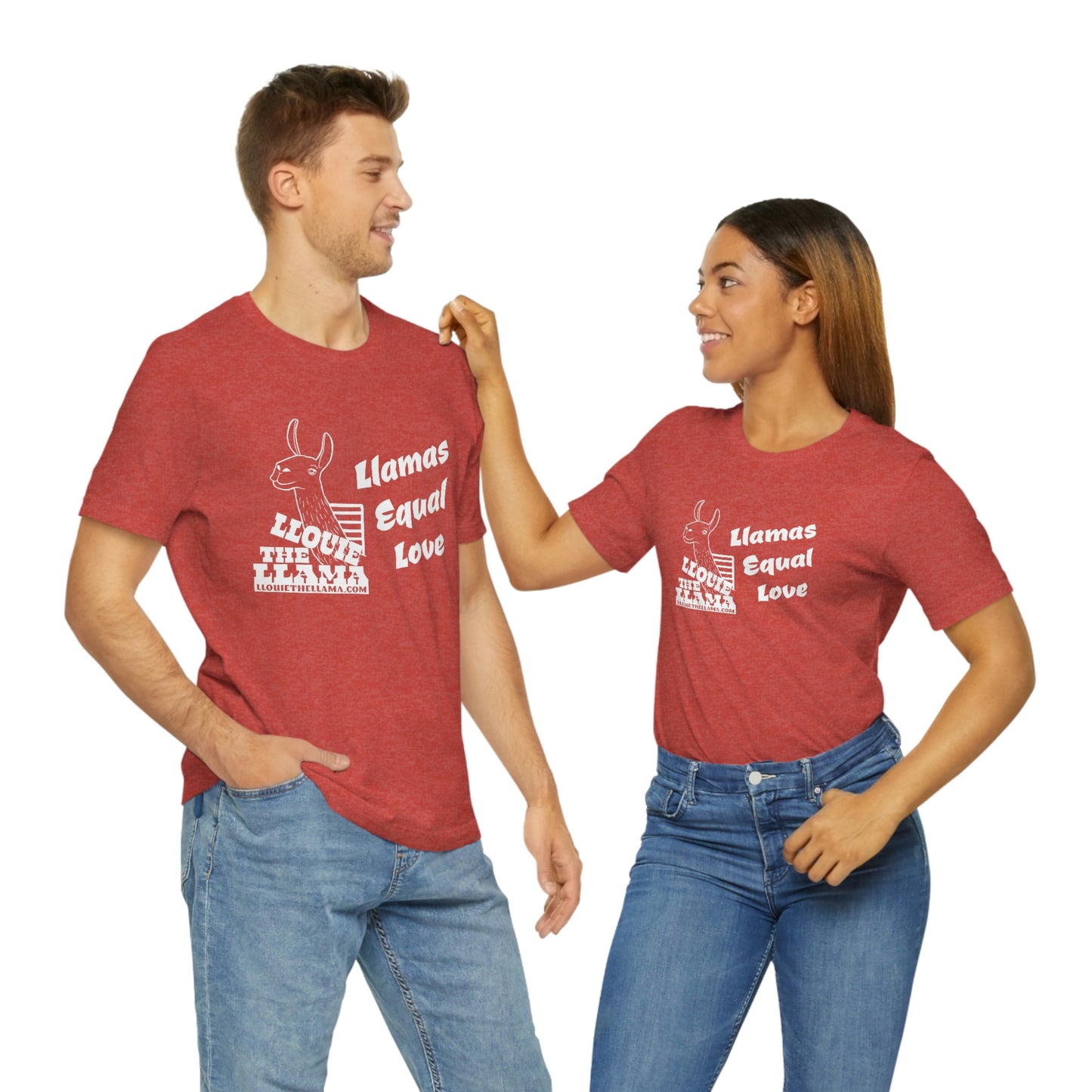 Llouie The Llama - Llamas Equal Love T-Shirt (White Print)