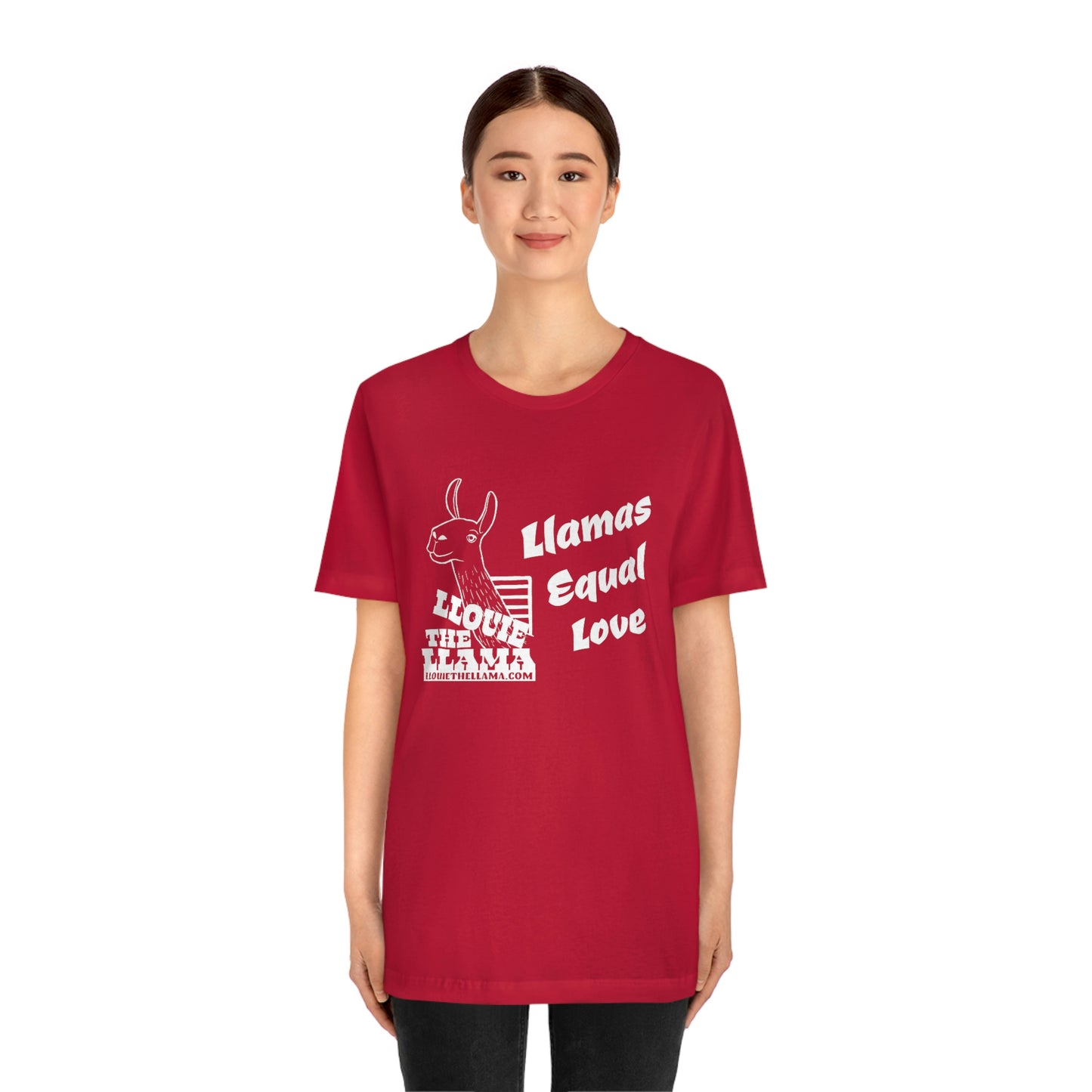 Llouie The Llama - Llamas Equal Love T-Shirt (White Print)