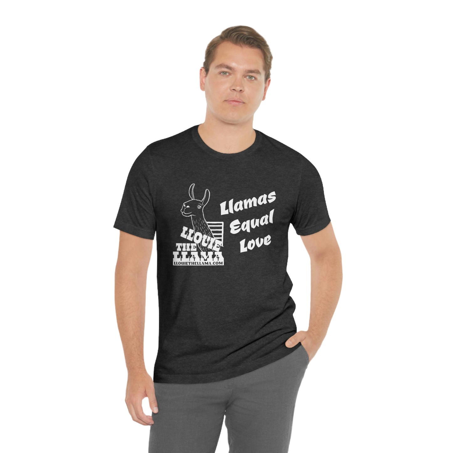 Llouie The Llama - Llamas Equal Love T-Shirt (White Print)