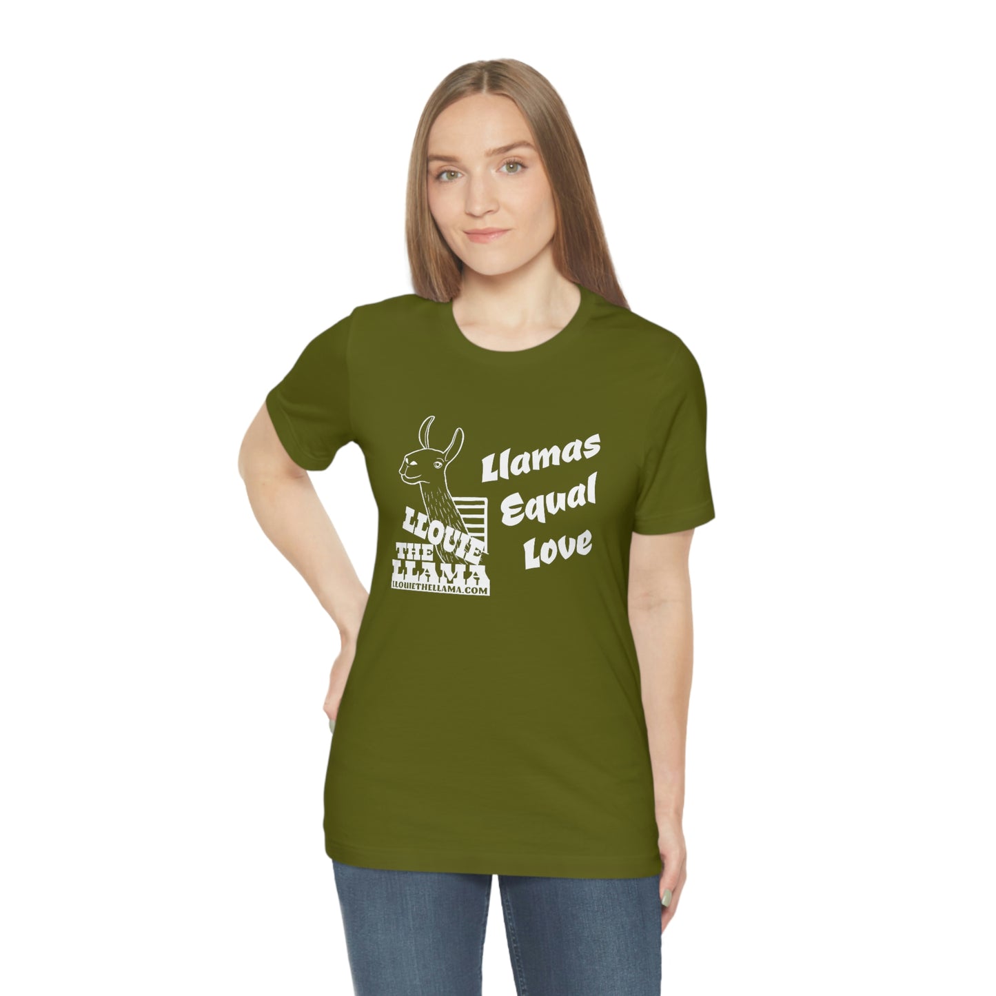 Llouie The Llama - Llamas Equal Love T-Shirt (White Print)