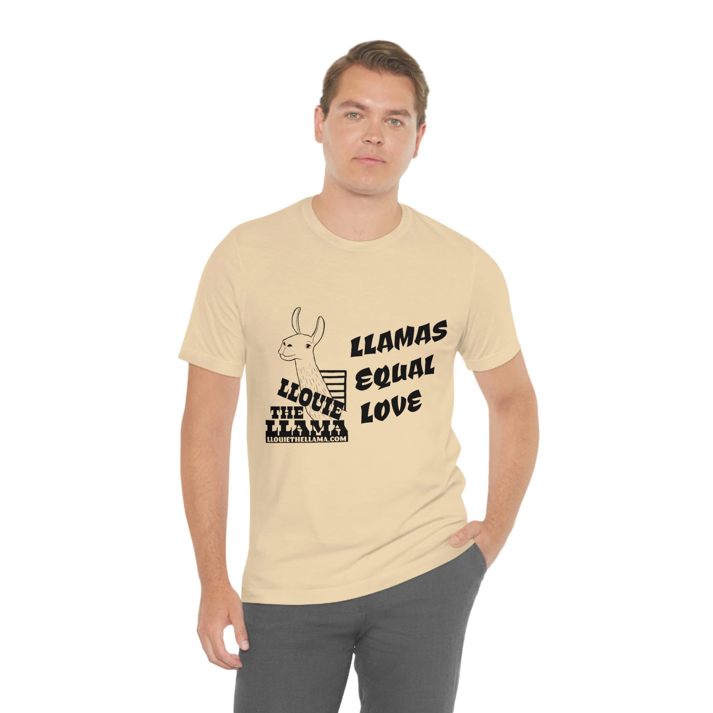 Llouie The Llama - Llamas Equal Love T-Shirt (Black Print)