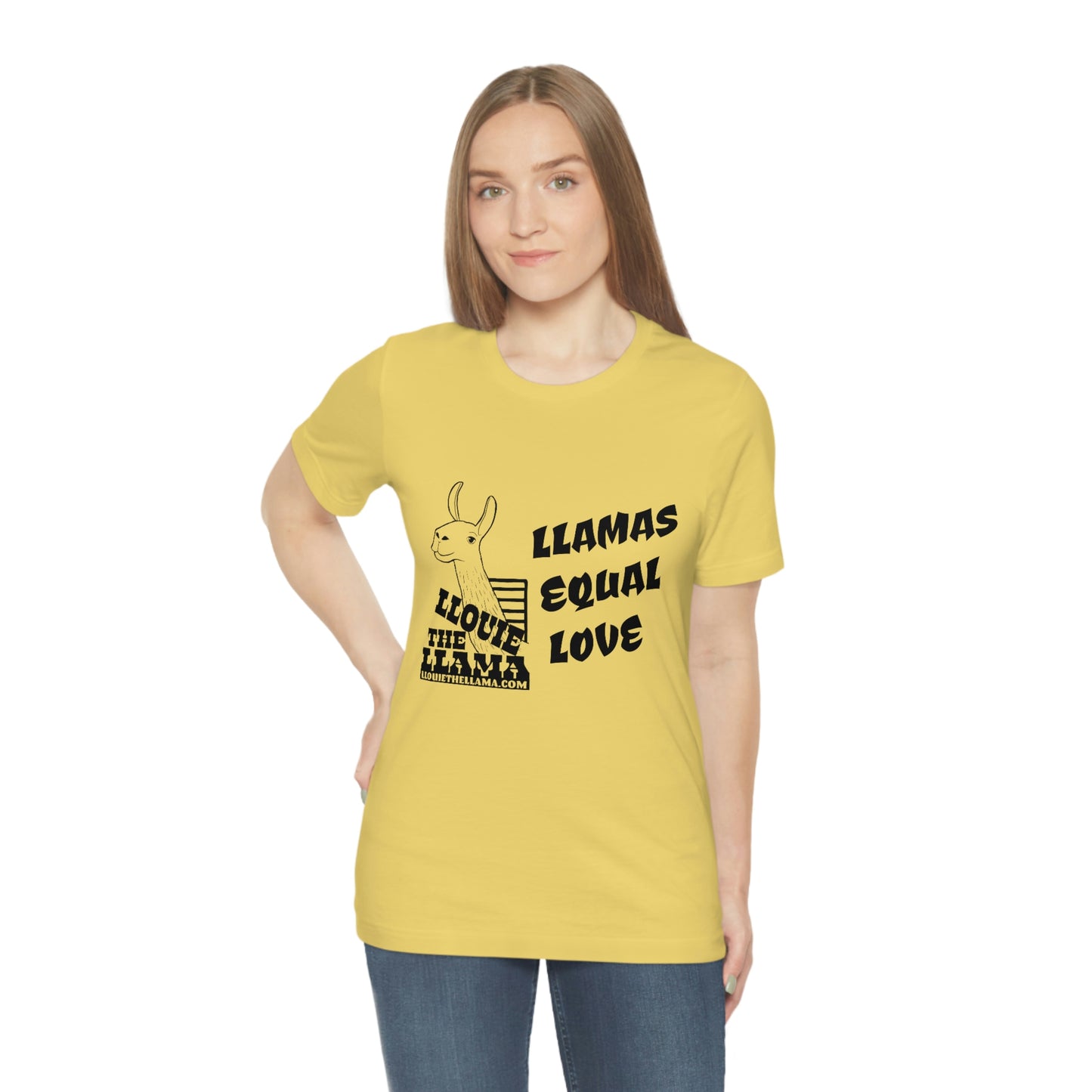 Llouie The Llama - Llamas Equal Love T-Shirt (Black Print)