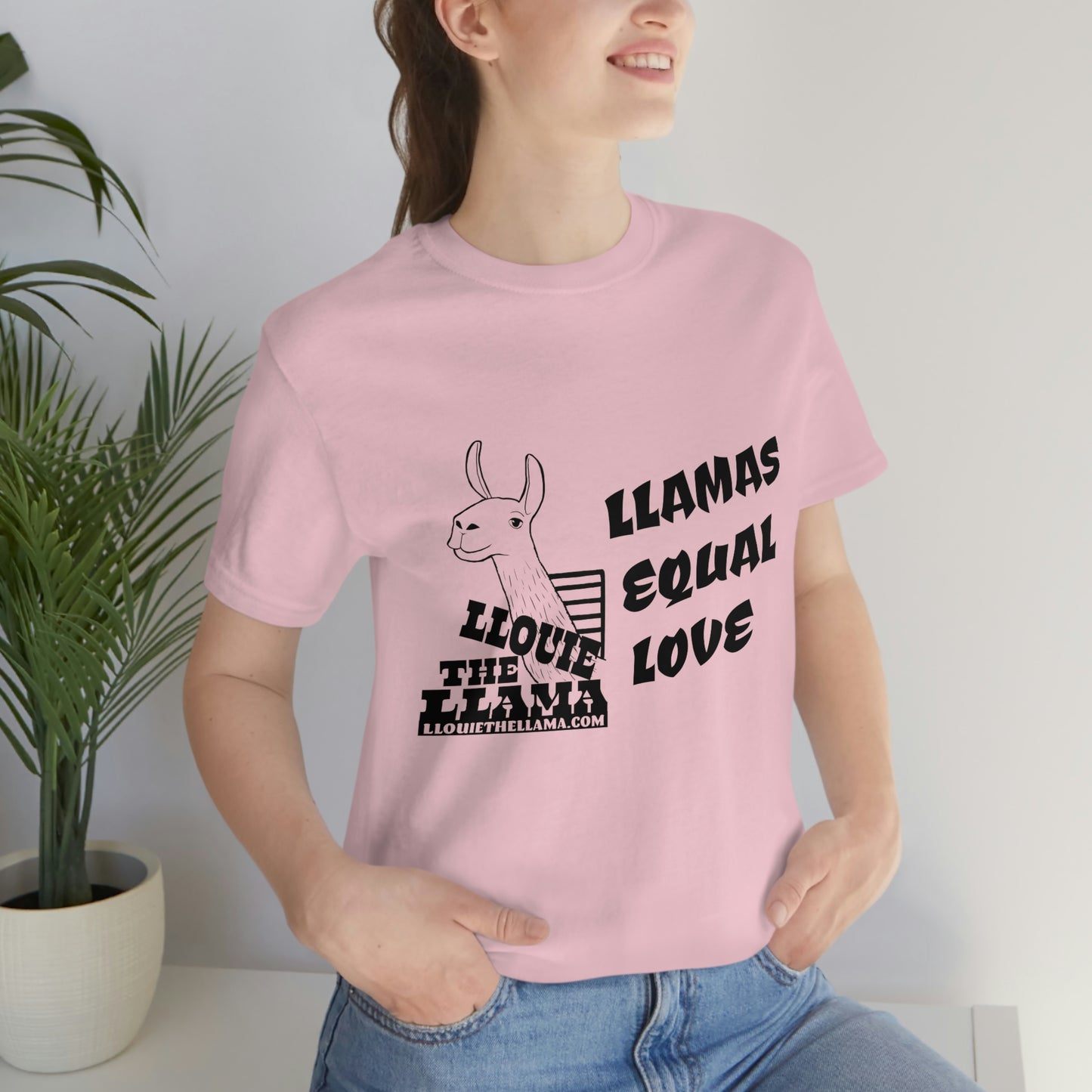 Llouie The Llama - Llamas Equal Love T-Shirt (Black Print)