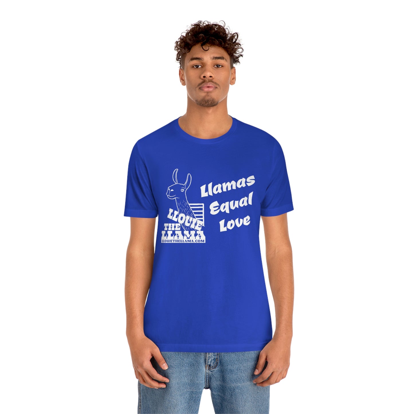 Llouie The Llama - Llamas Equal Love T-Shirt (White Print)