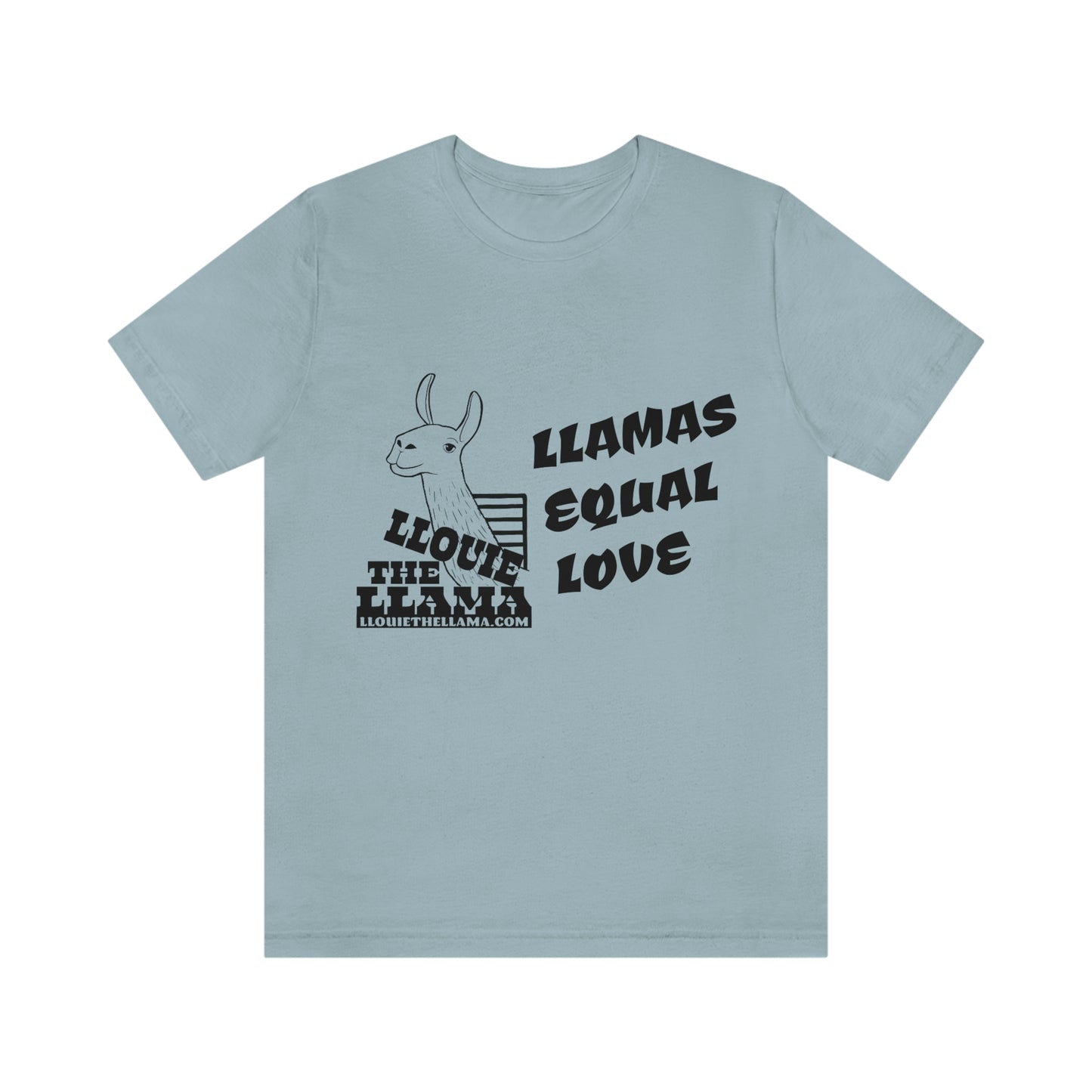 Llouie The Llama - Llamas Equal Love T-Shirt (Black Print)