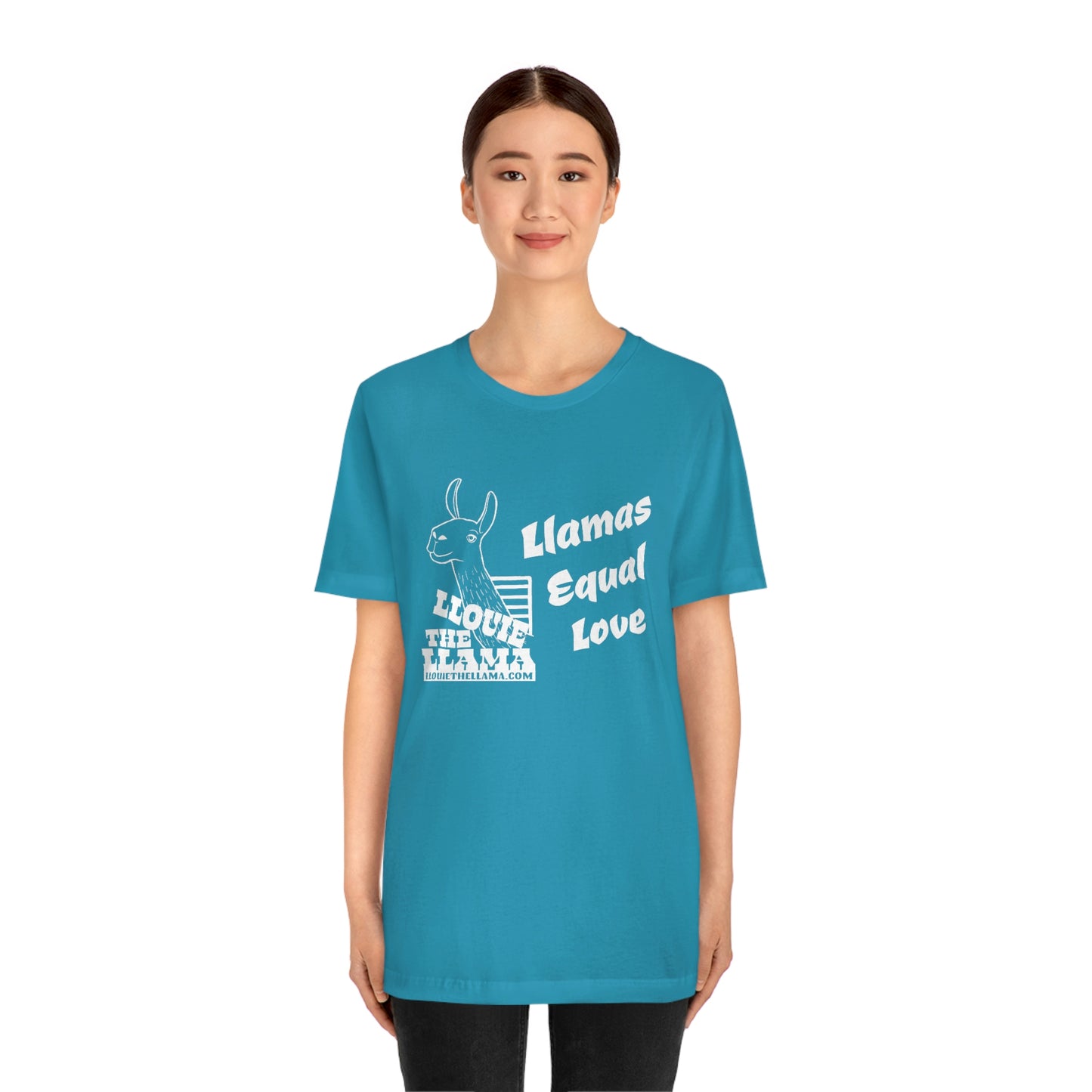 Llouie The Llama - Llamas Equal Love T-Shirt (White Print)